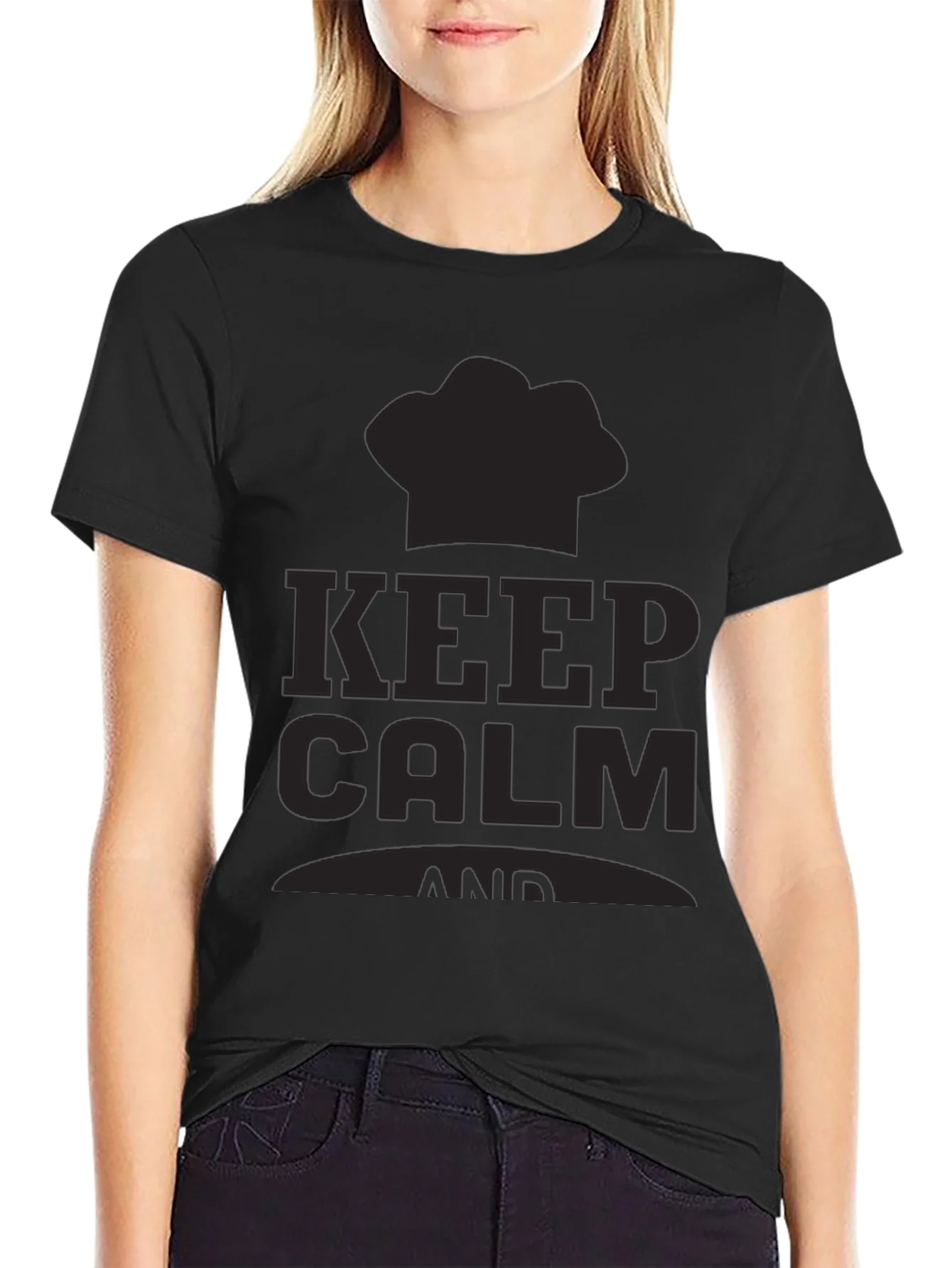 Rebbecca Keep Calm Chef T-Shirt - Black