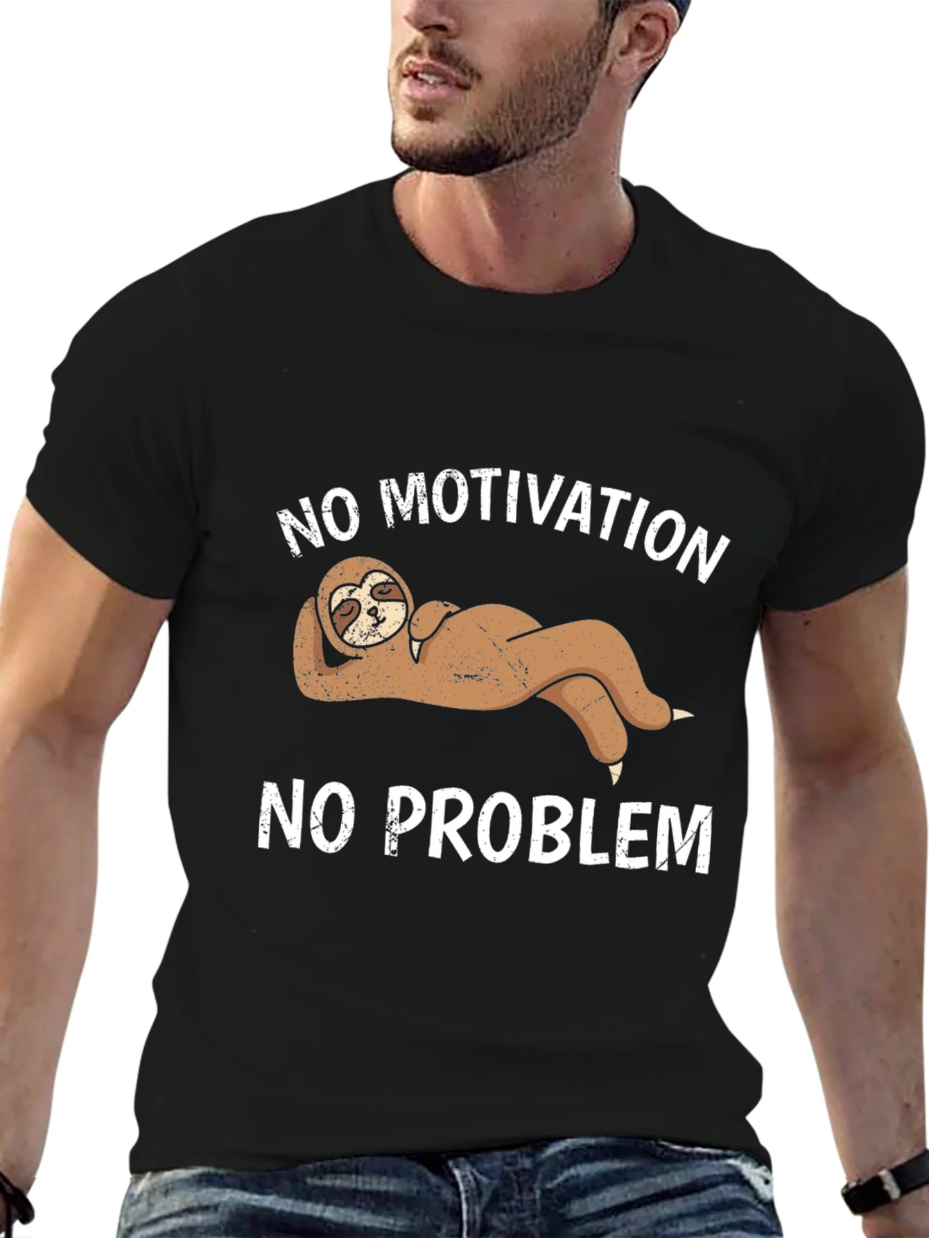 Rebbecca No Motivation No Problem Sloth Graphic Tee