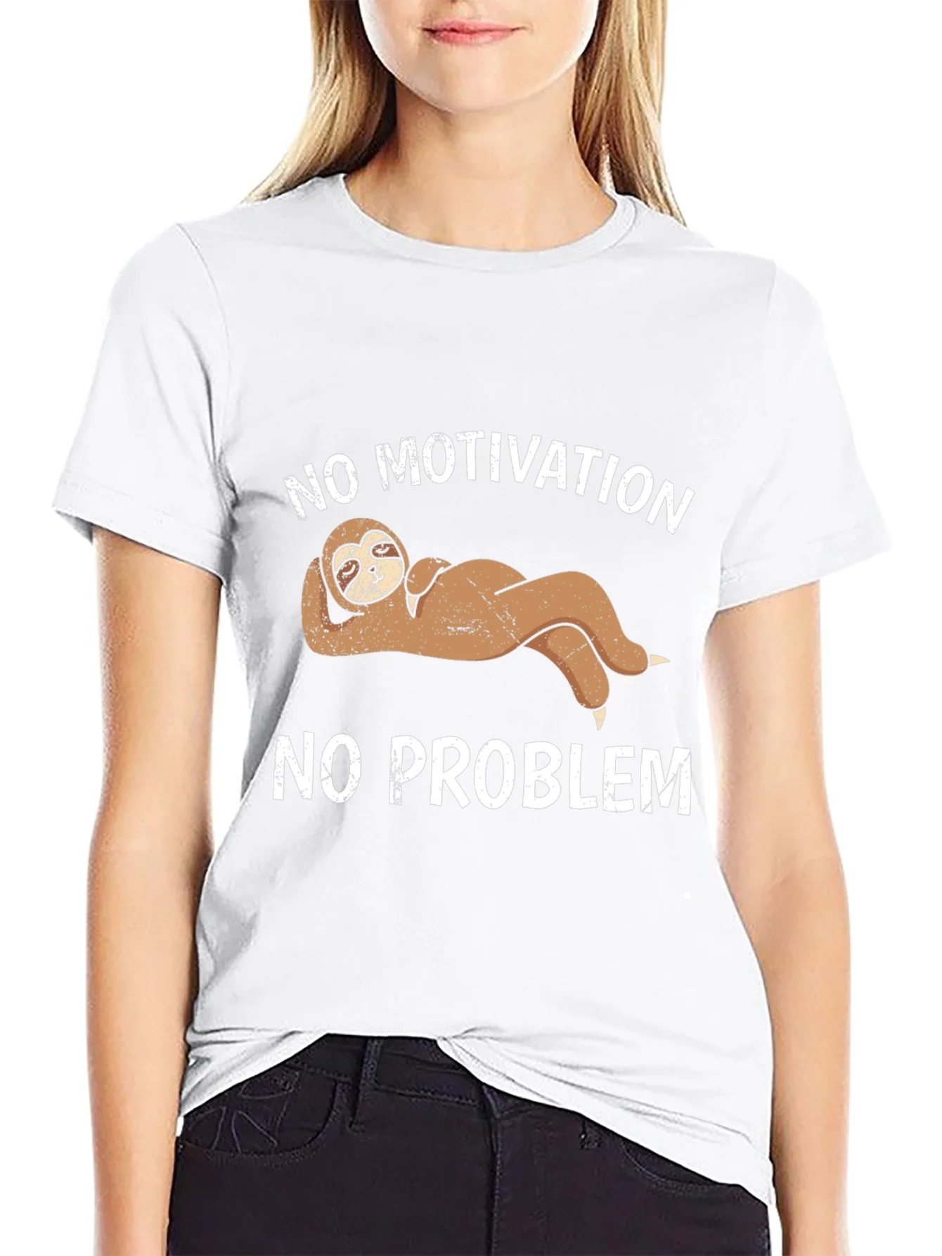 Rebbecca No Motivation No Problem Sloth Graphic Tee