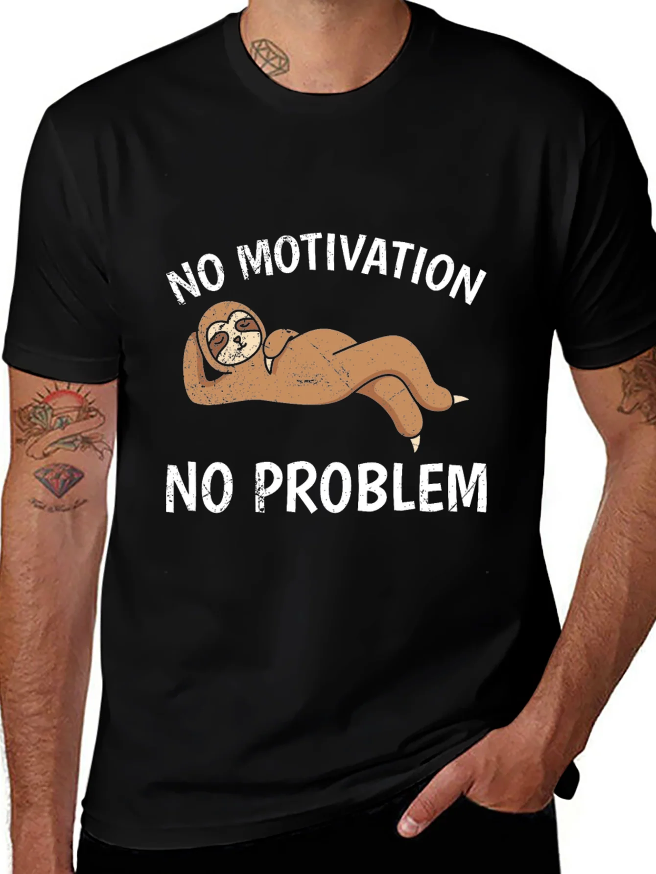 Rebbecca No Motivation No Problem Sloth Graphic Tee