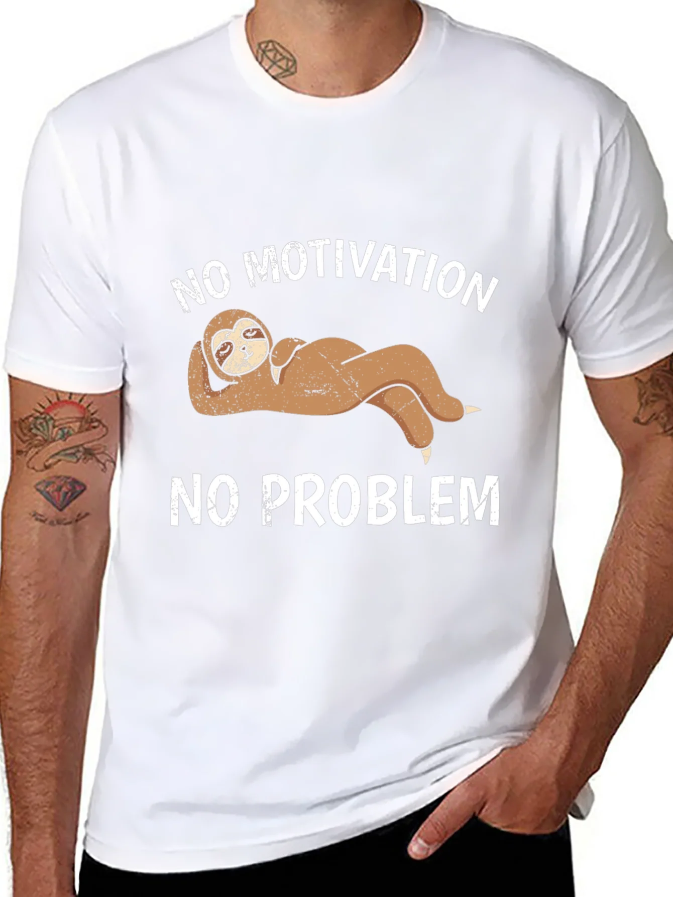 Rebbecca No Motivation No Problem Sloth Graphic Tee