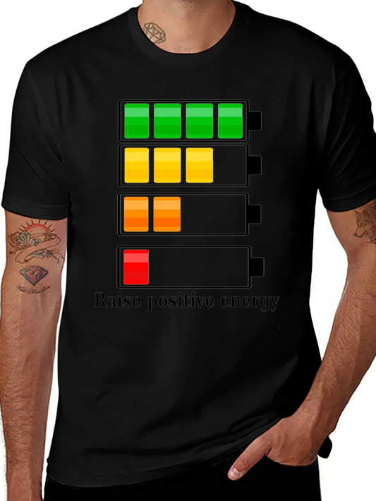 Rebbecca Raise Positive Energy Black T-Shirt - Battery Life Design