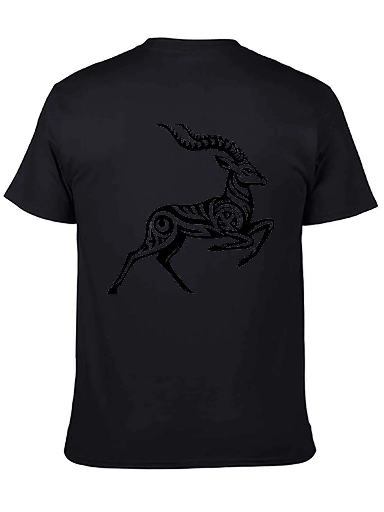 Rebbecca Tribal Antelope Graphic Black T-Shirt