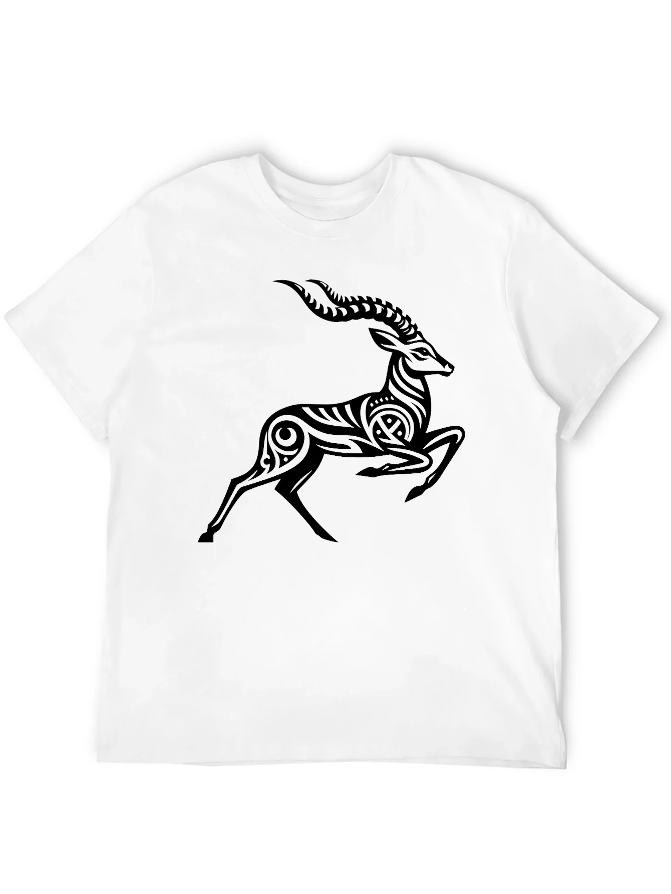Rebbecca Tribal Antelope Graphic Black T-Shirt