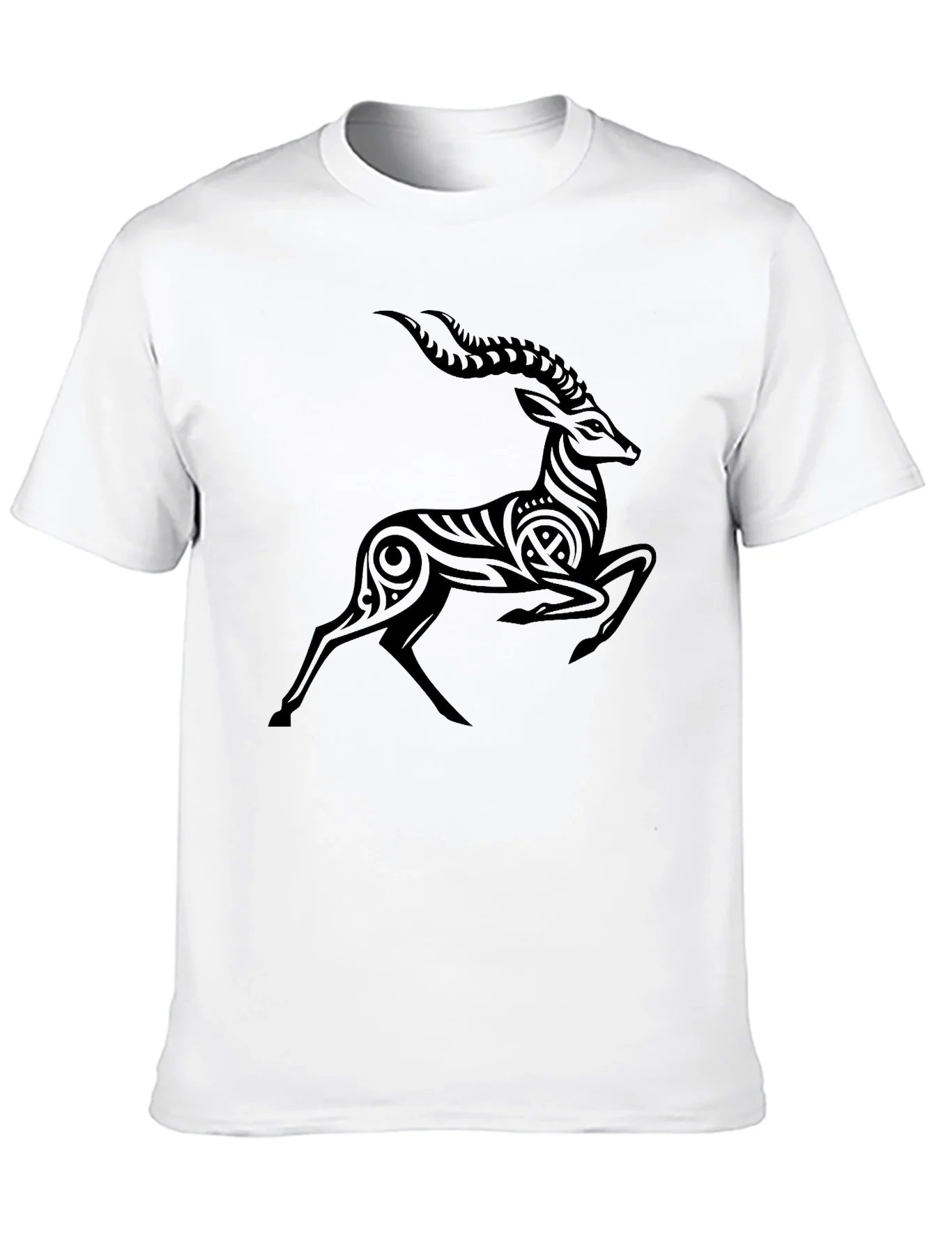 Rebbecca Tribal Antelope Graphic Black T-Shirt