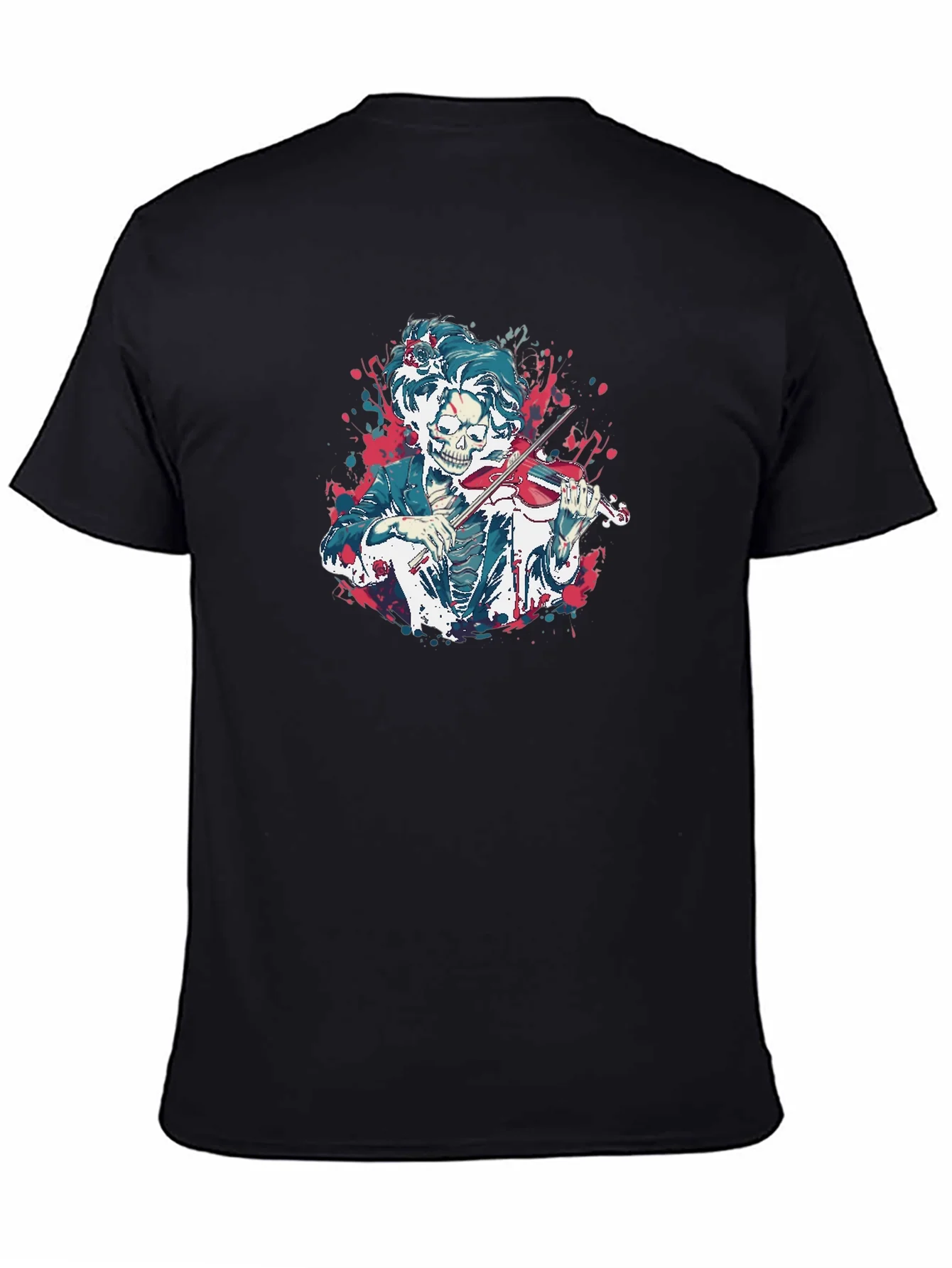 Rebbecca Skeleton Violinist Graphic Tee - Black