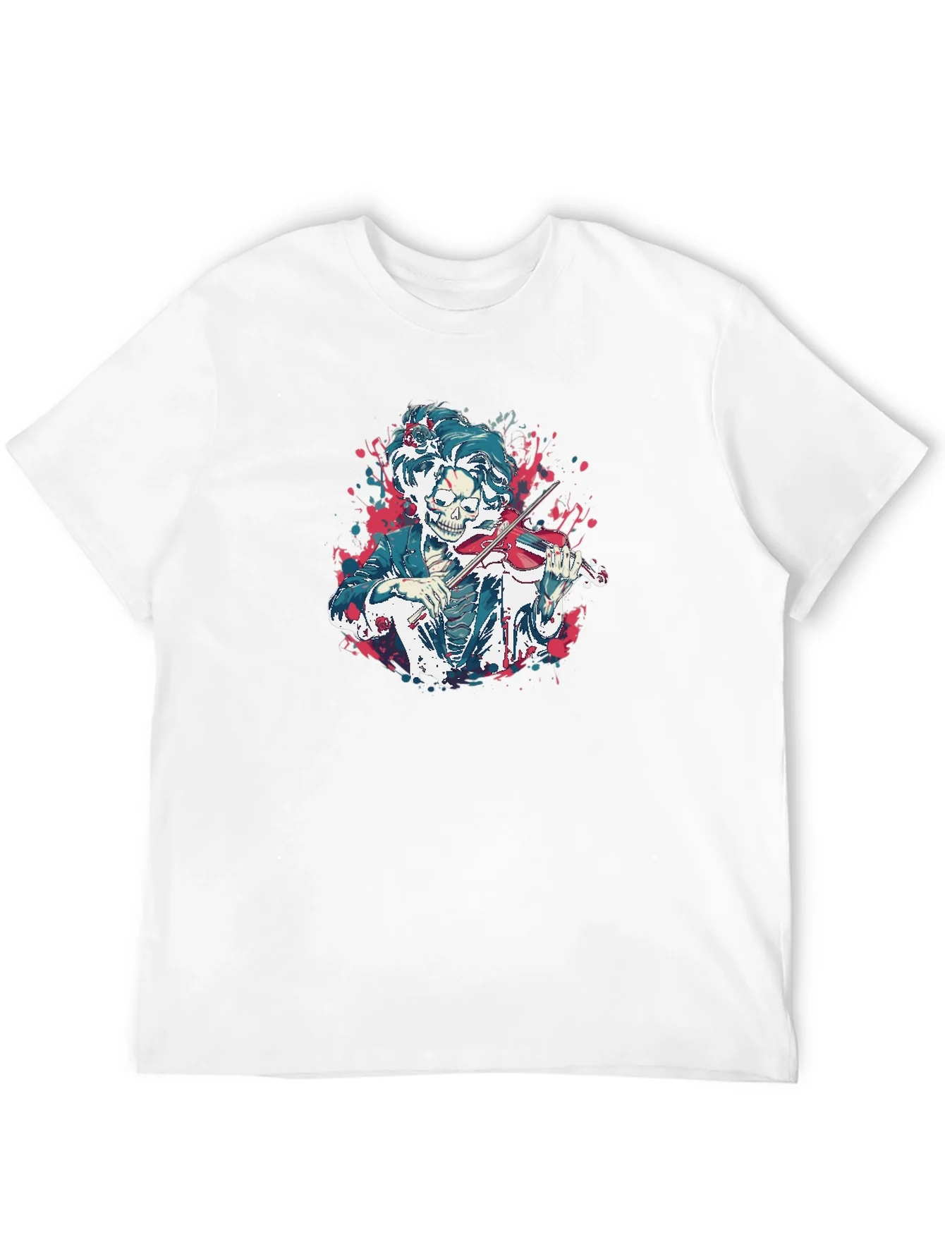 Rebbecca Skeleton Violinist Graphic Tee - Black