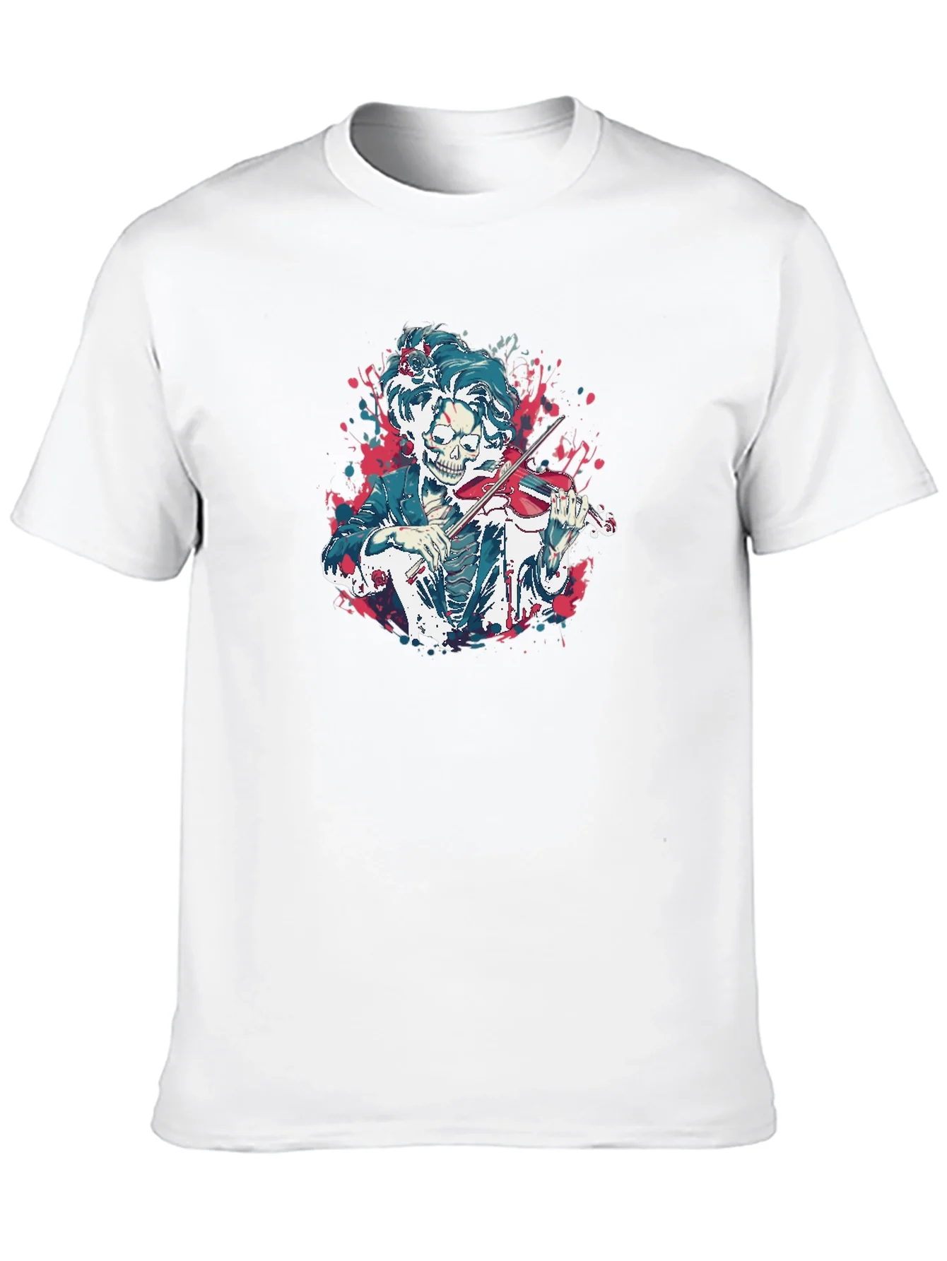 Rebbecca Skeleton Violinist Graphic Tee - Black