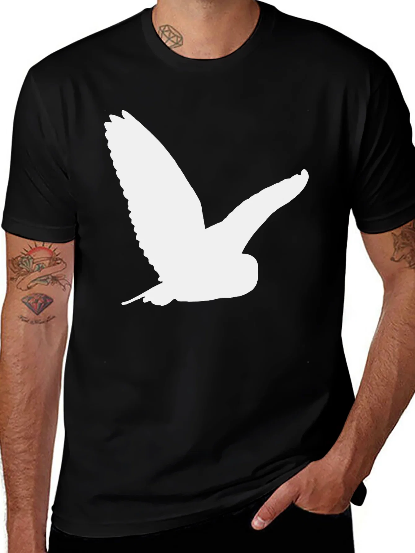 Rebbecca Owl Silhouette T-Shirt - Classic Black Tee