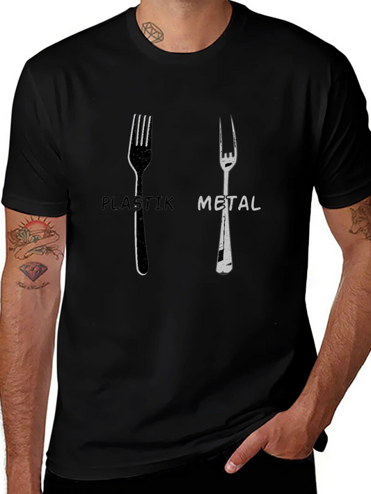 Rebbecca Plastik Metal Forks Graphic Tee - Quirky Design