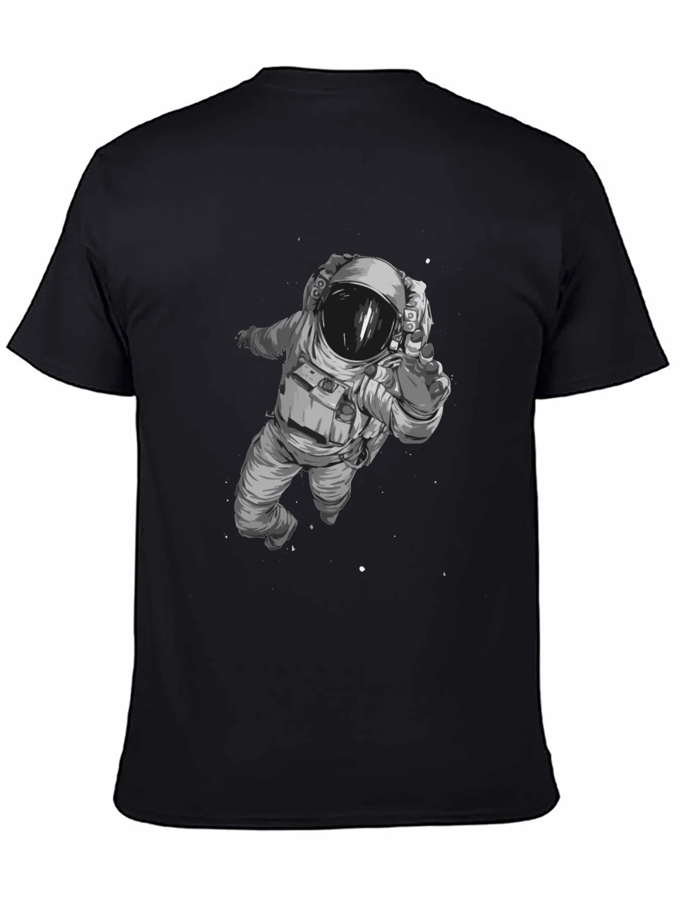 Camiseta Negra con Estampado de Astronauta