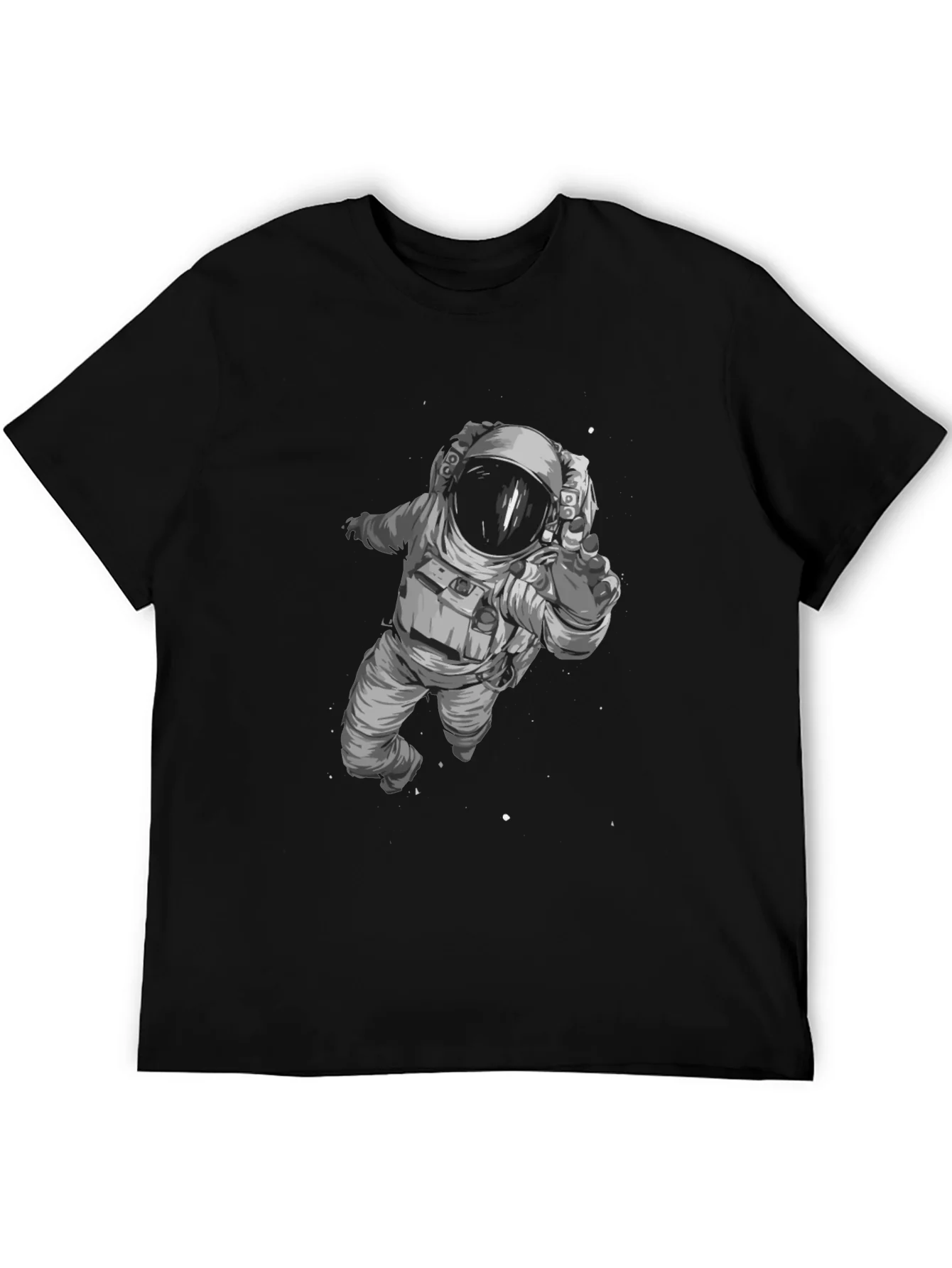 Camiseta Negra con Estampado de Astronauta