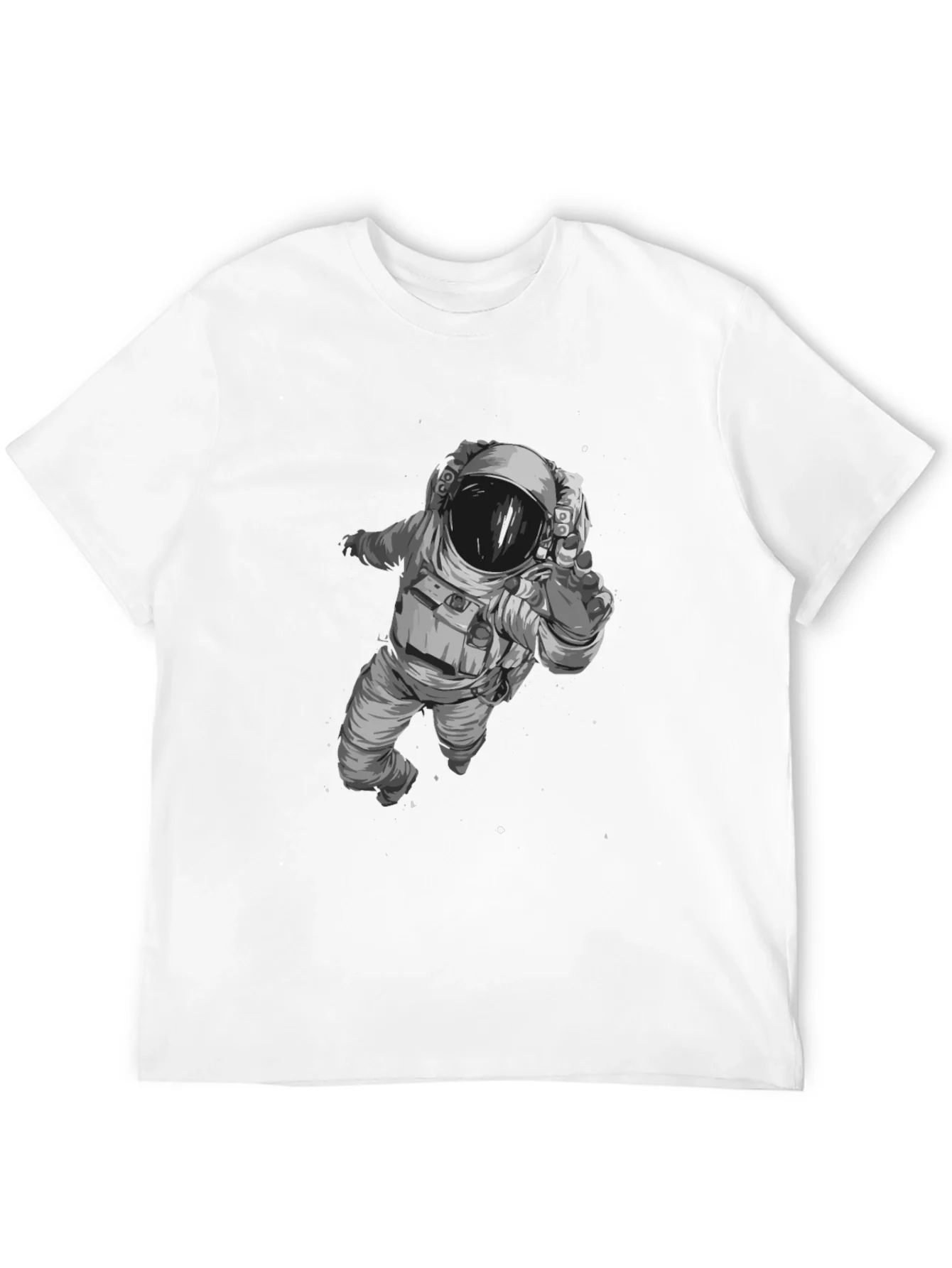 Camiseta Negra con Estampado de Astronauta
