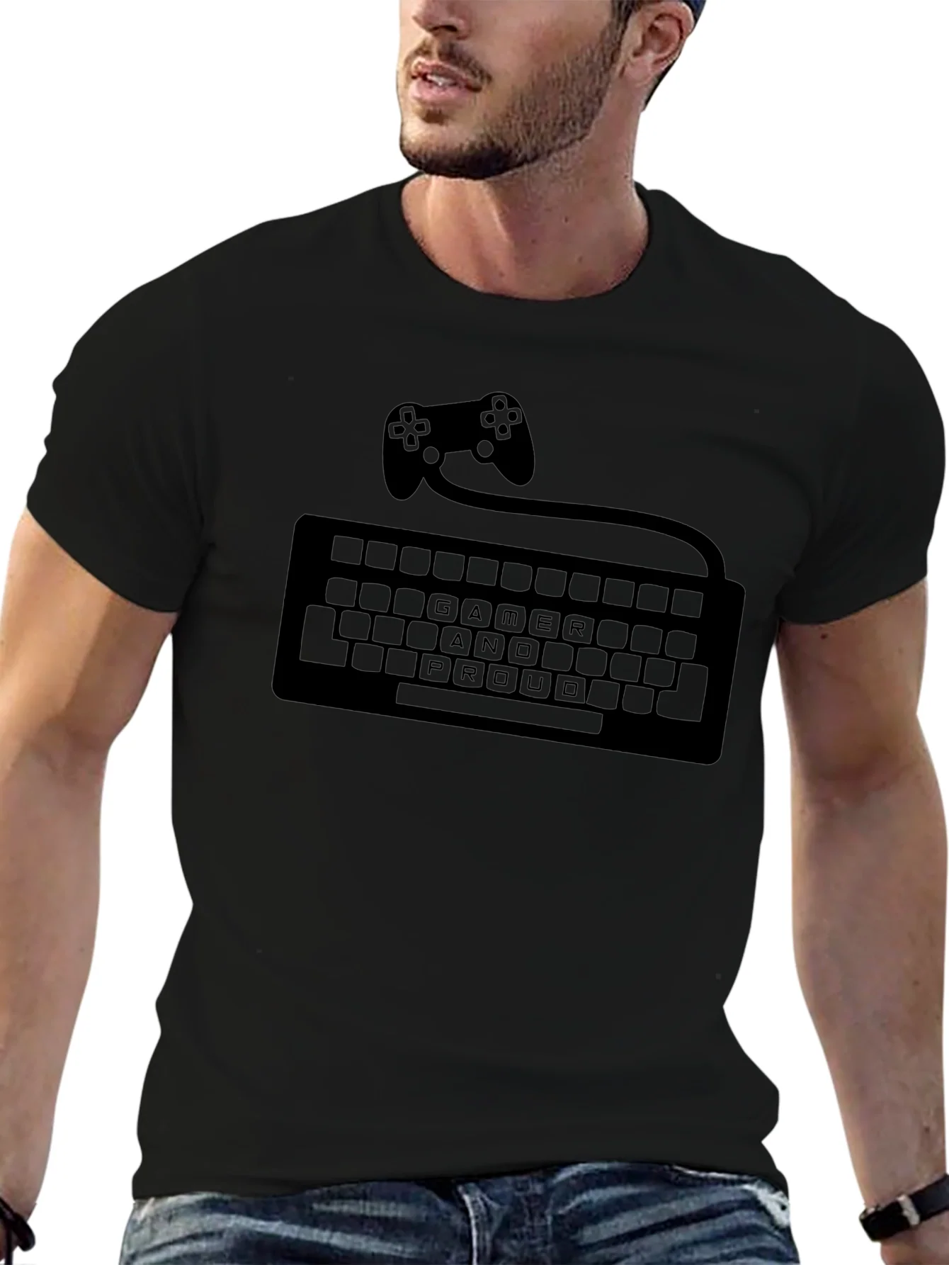 Rebbecca Gamer and Proud T-Shirt - Controller Keyboard Design