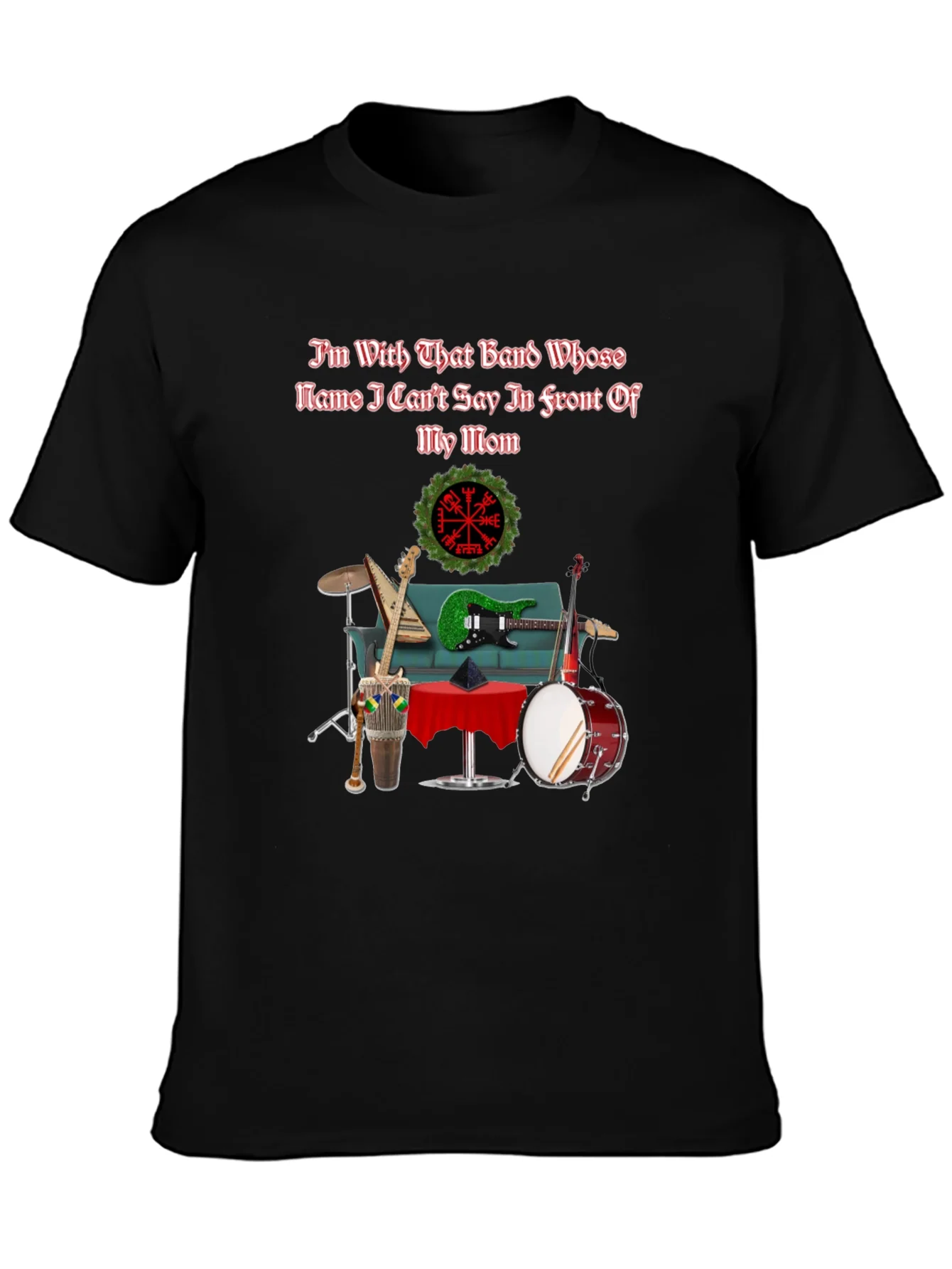 Camiseta Negra Humor Banda Musical