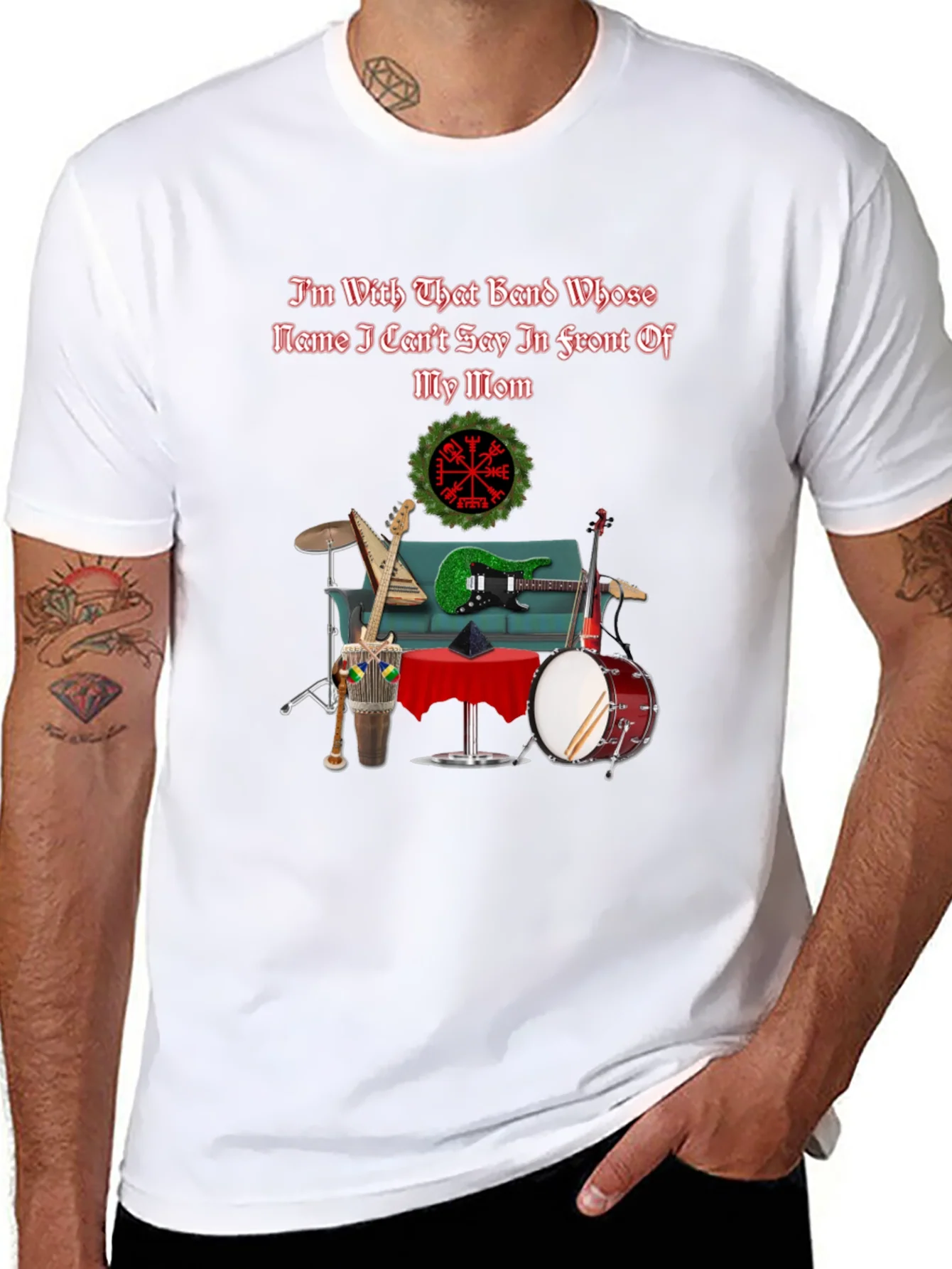 Camiseta Negra Humor Banda Musical