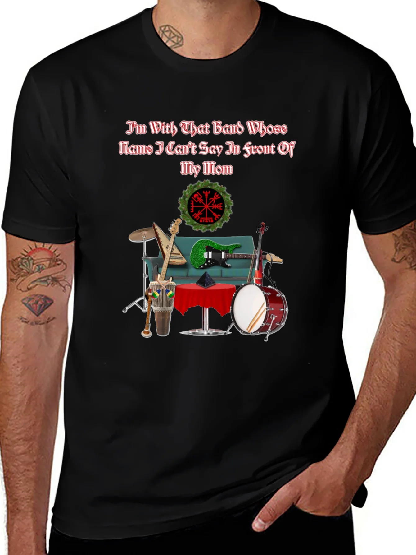 Camiseta Negra Humor Banda Musical
