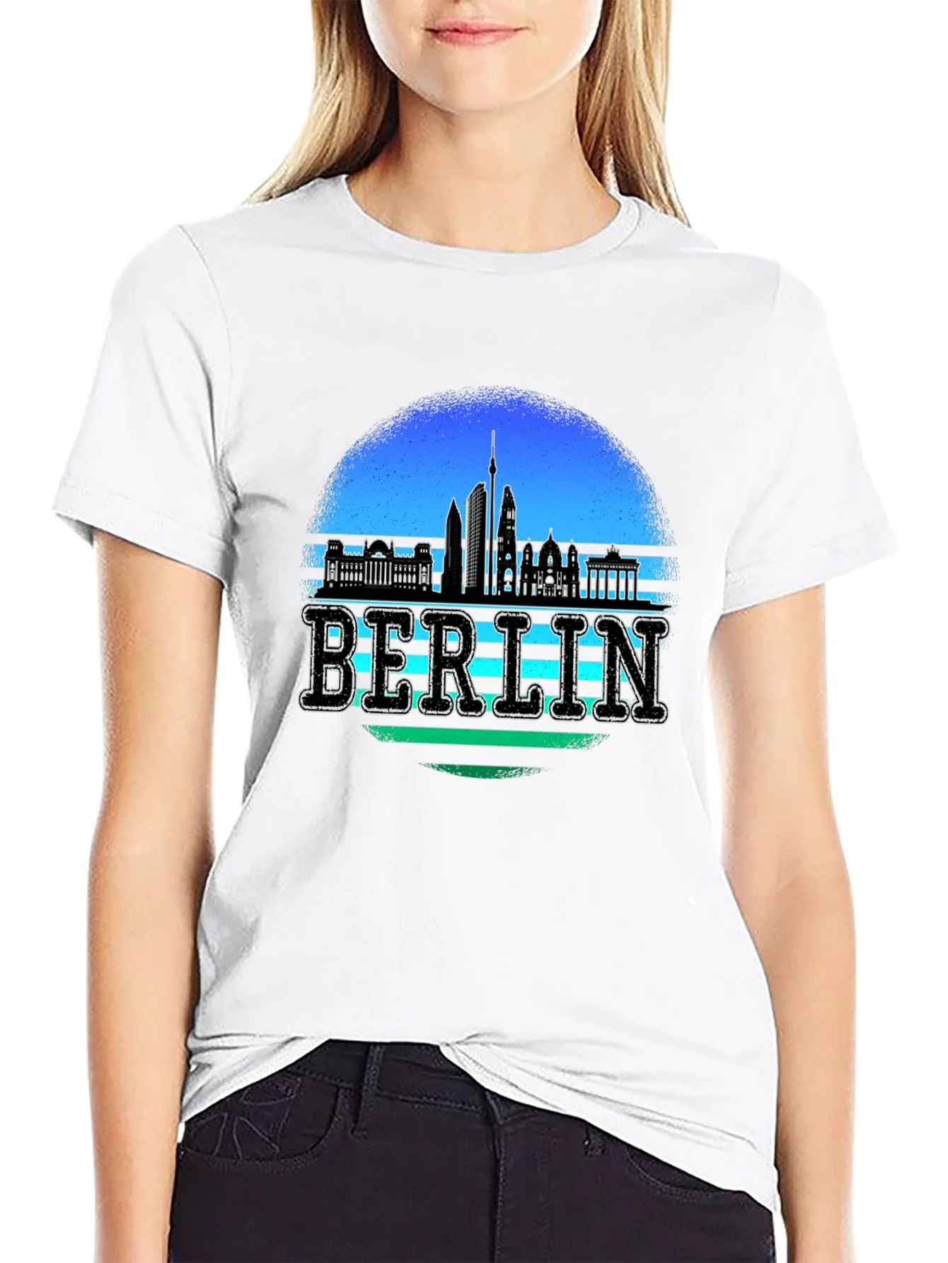 Camiseta Negra Berlin Skyline