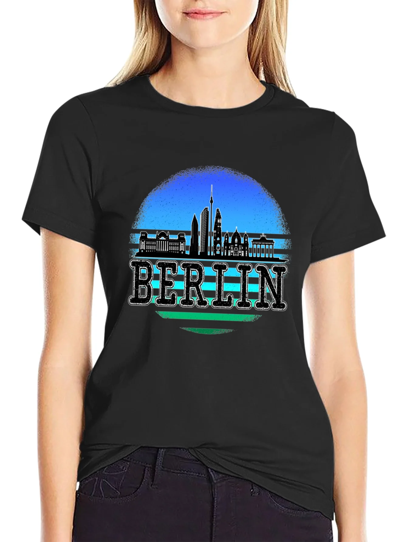 Camiseta Negra Berlin Skyline