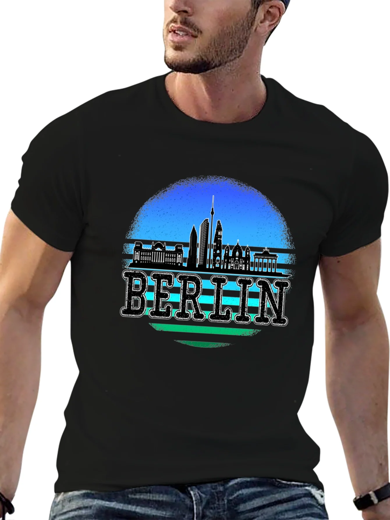 Camiseta Negra Berlin Skyline