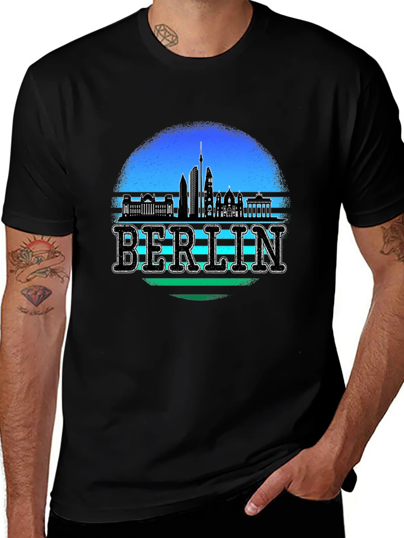 Camiseta Negra Berlin Skyline