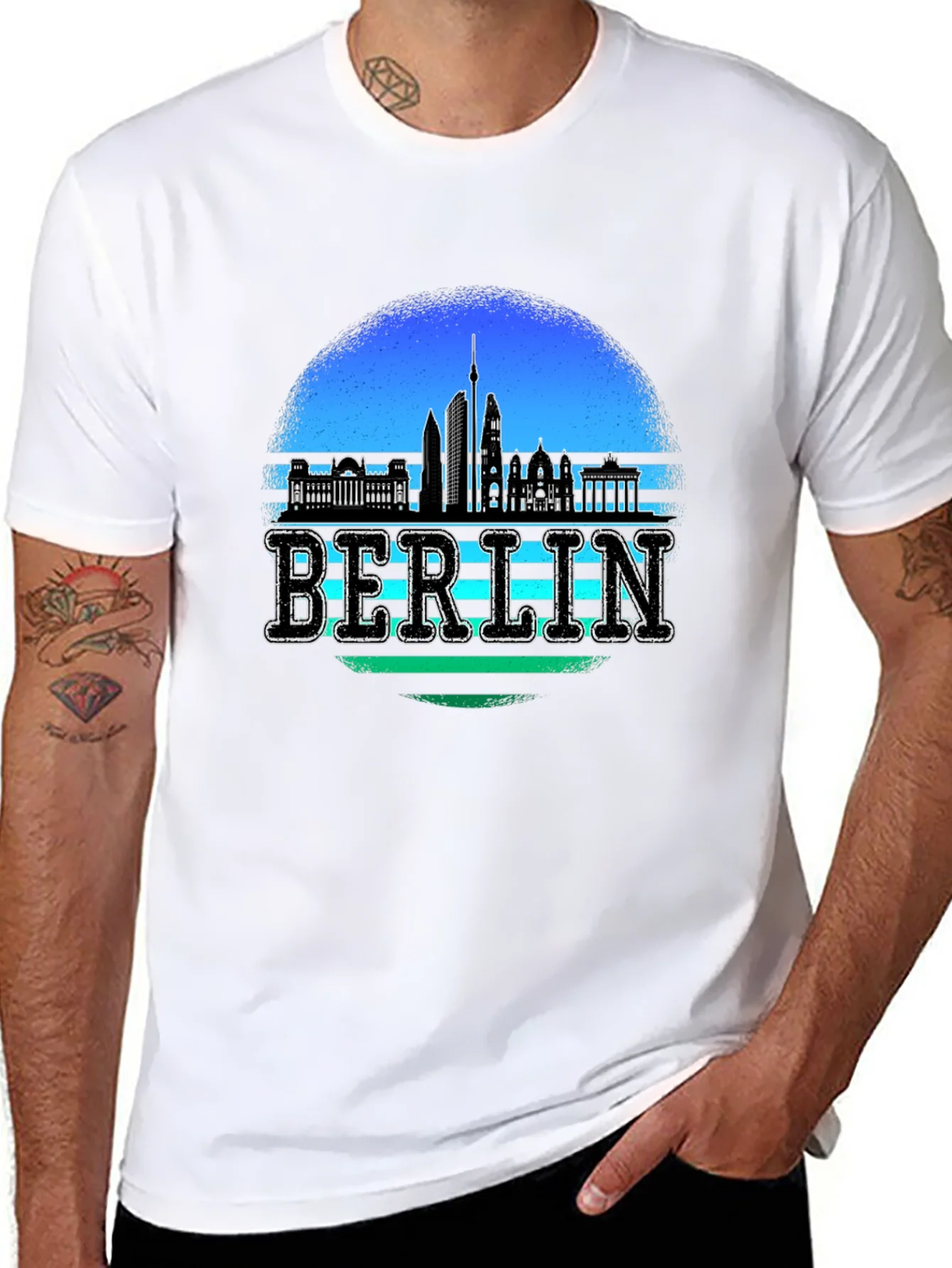 Camiseta Negra Berlin Skyline