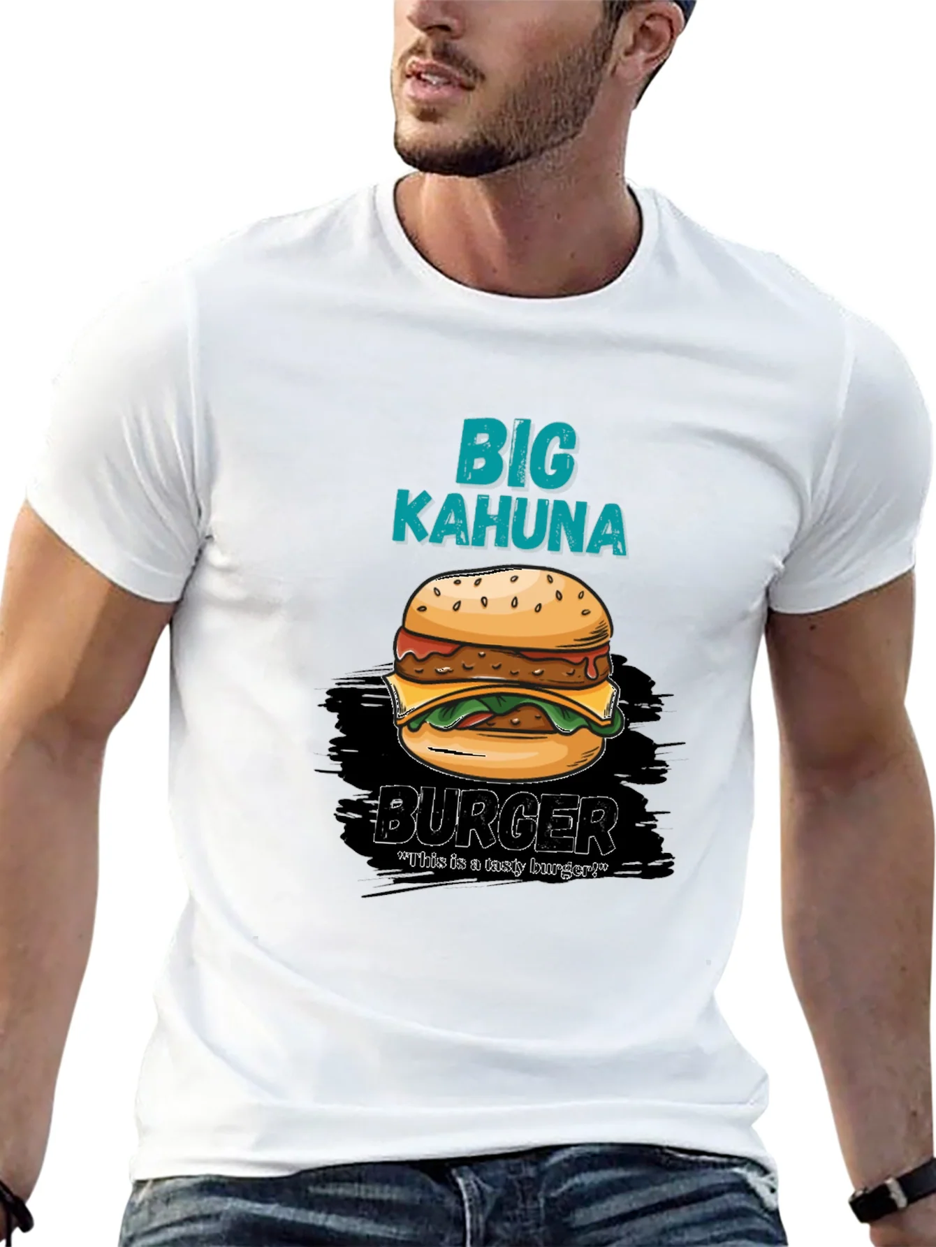 Camiseta Hombre Negra Estampado Big Kahuna Burger