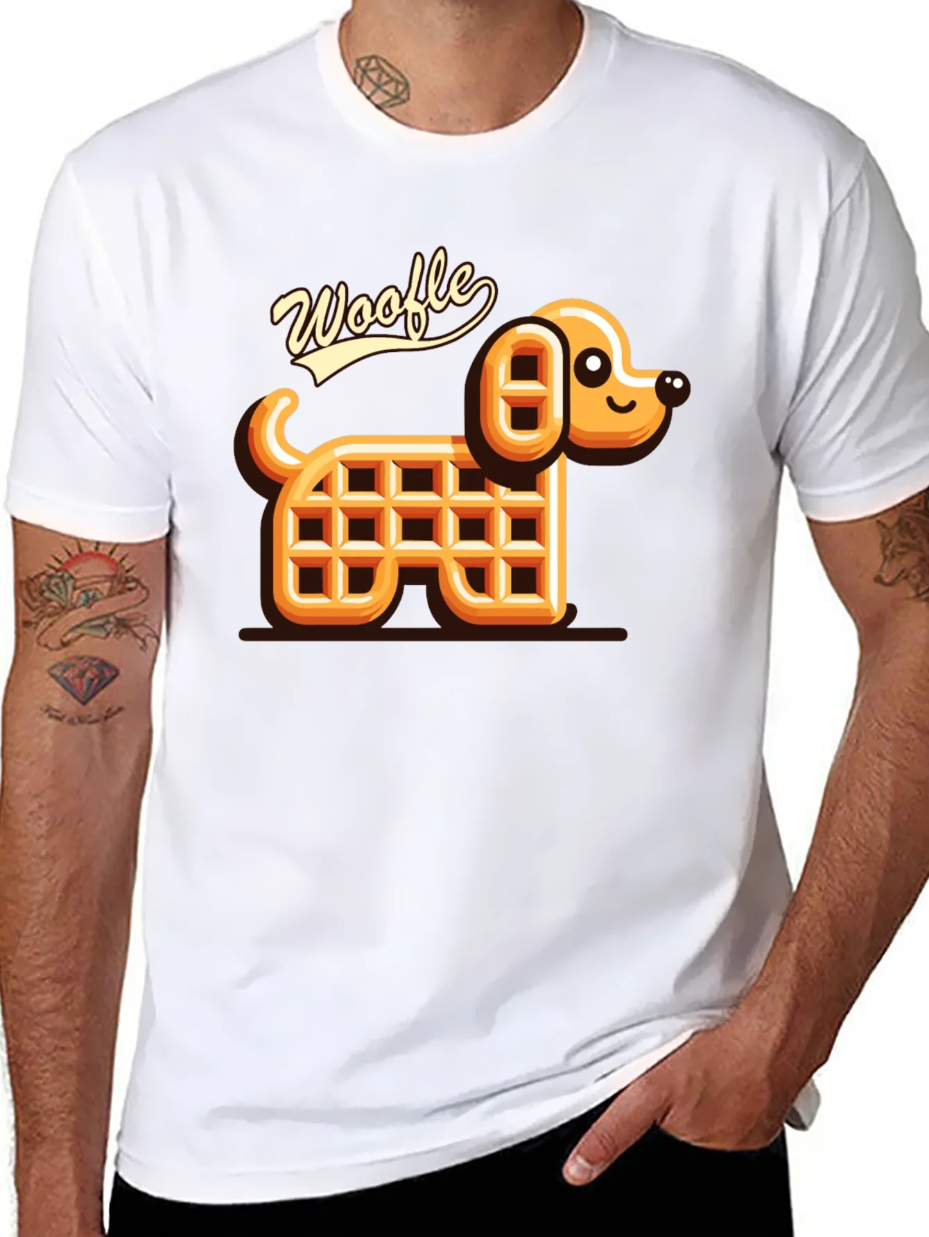Rebbecca Woofle Waffle Dog Black T-Shirt