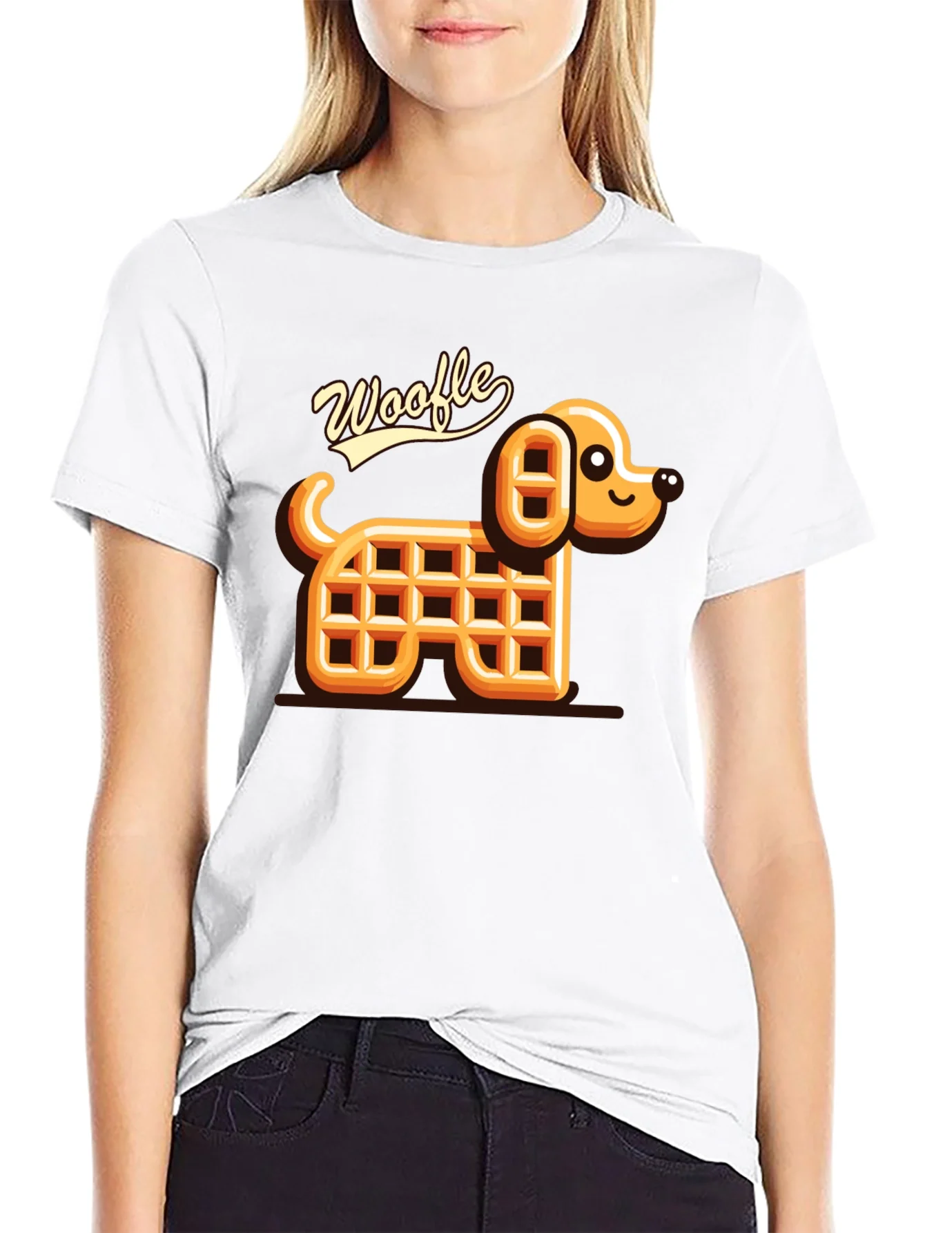 Rebbecca Woofle Waffle Dog Black T-Shirt