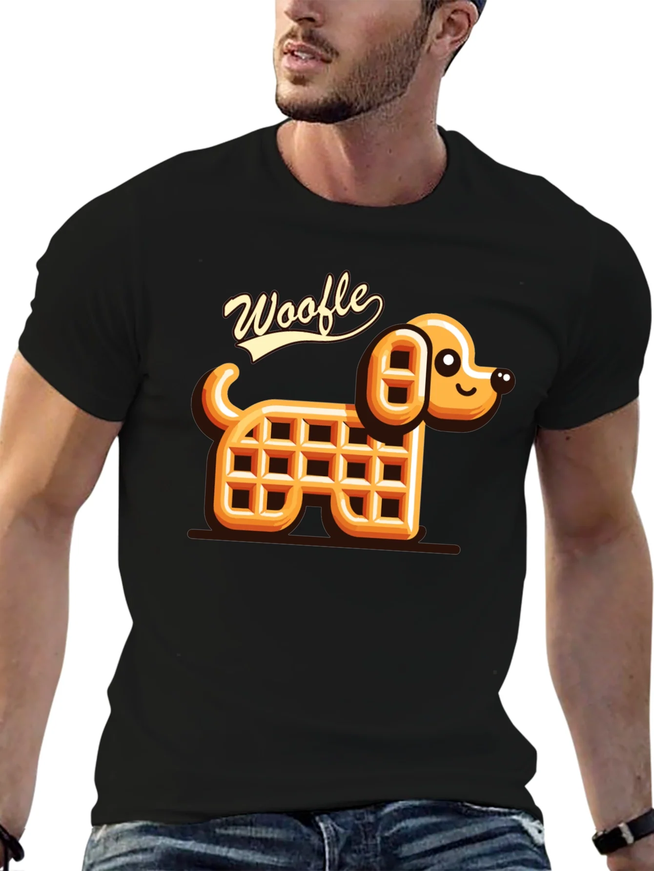 Rebbecca Woofle Waffle Dog Black T-Shirt