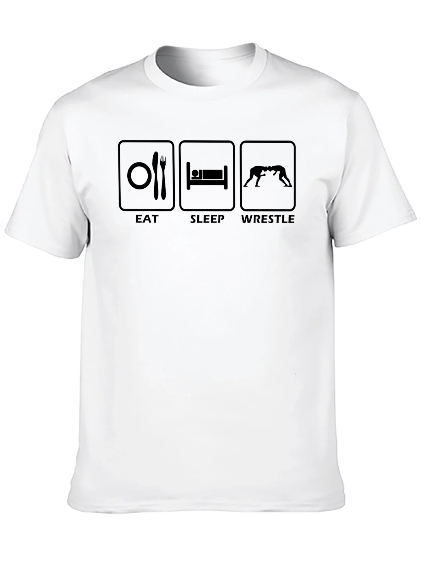 Camiseta Negra Deportiva: Comer Dormir Luchar