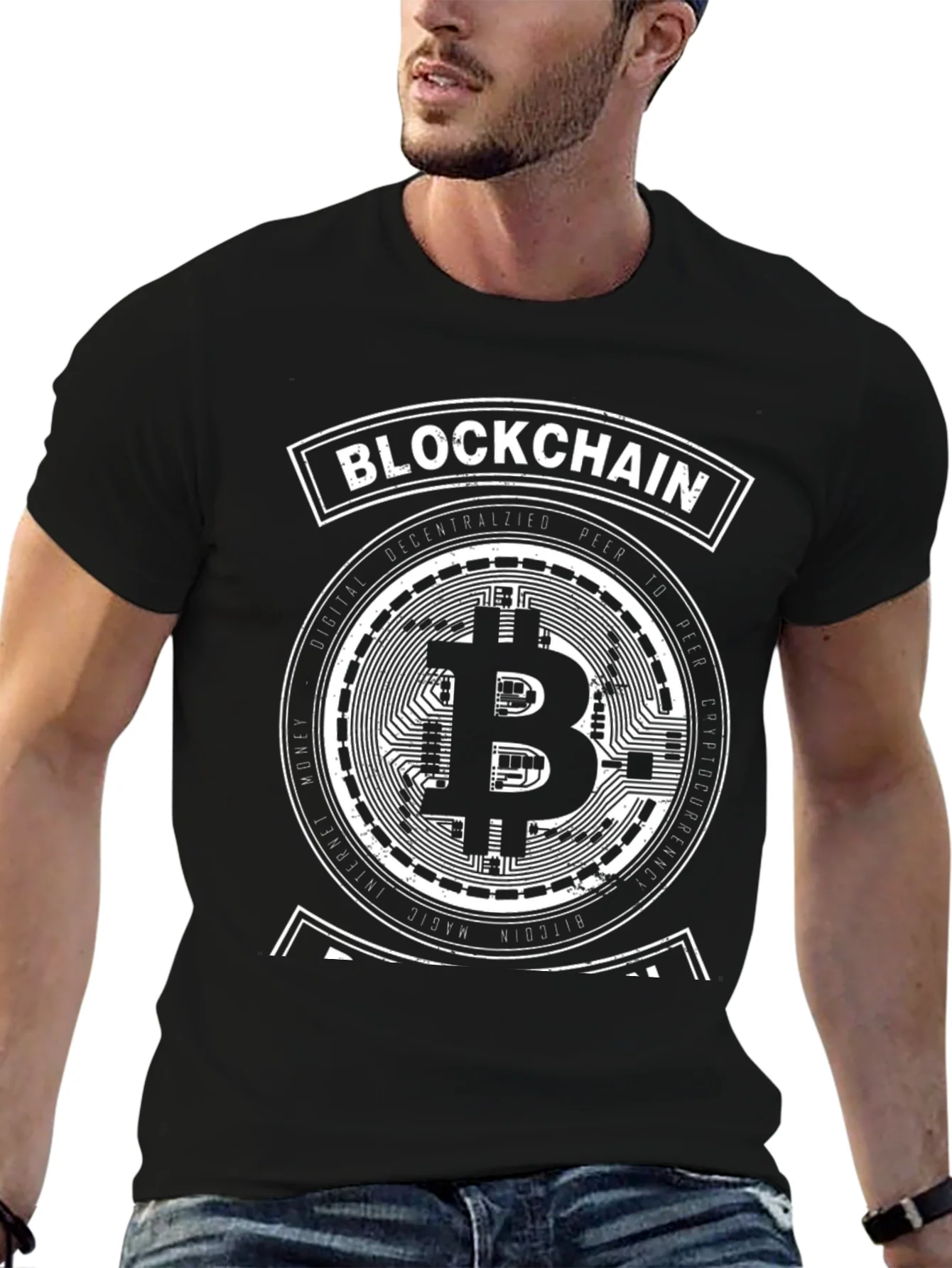 Camiseta Negra Bitcoin Blockchain Crypto