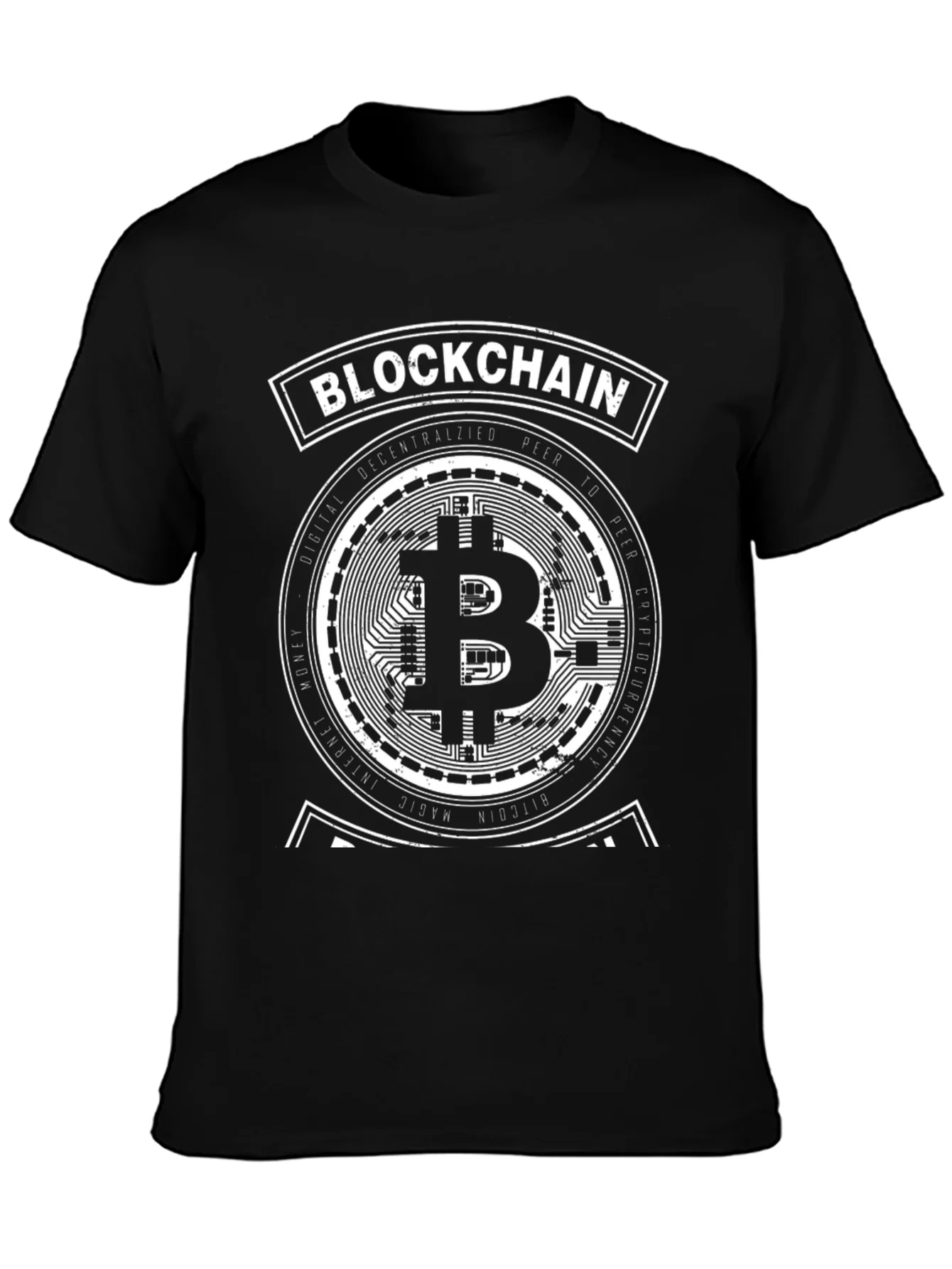 Camiseta Negra Bitcoin Blockchain Crypto