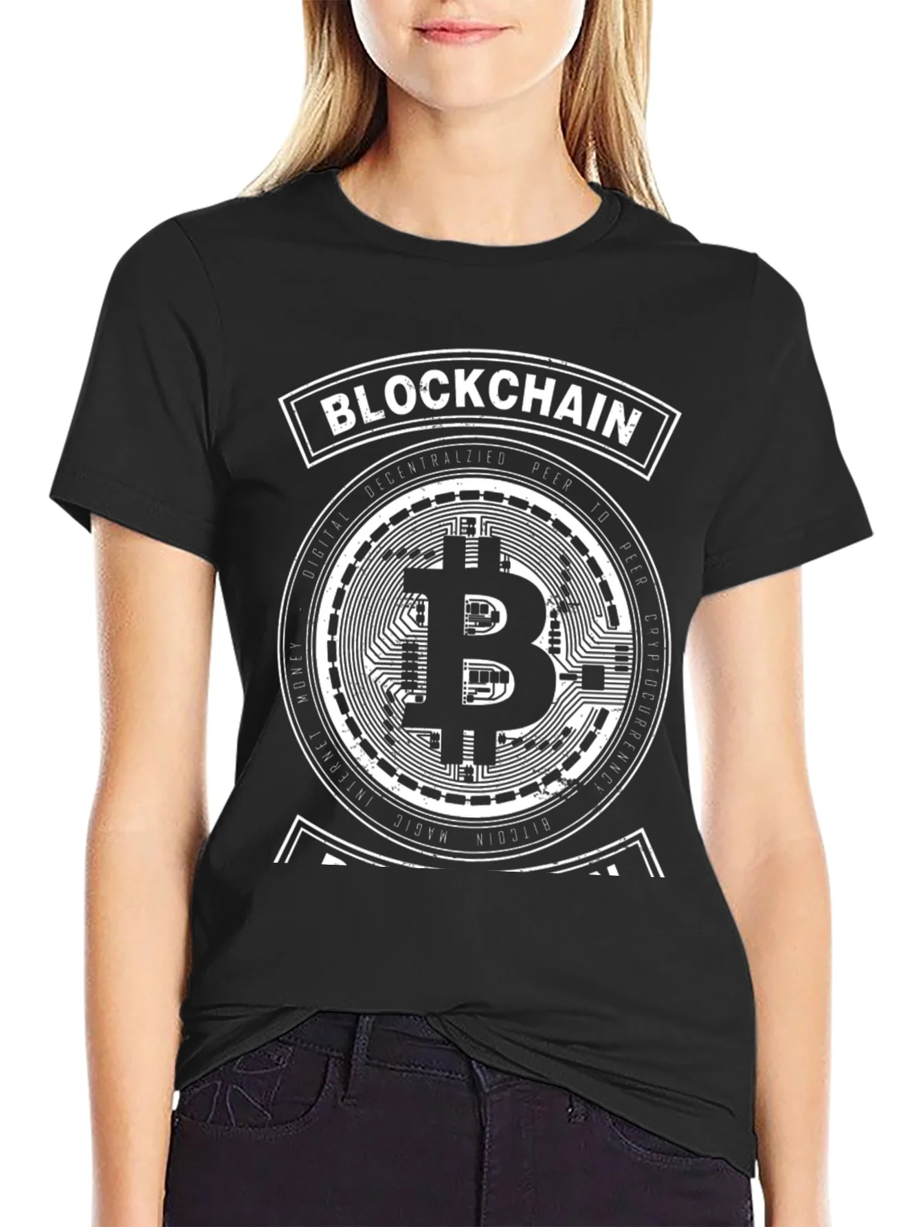 Camiseta Negra Bitcoin Blockchain Crypto