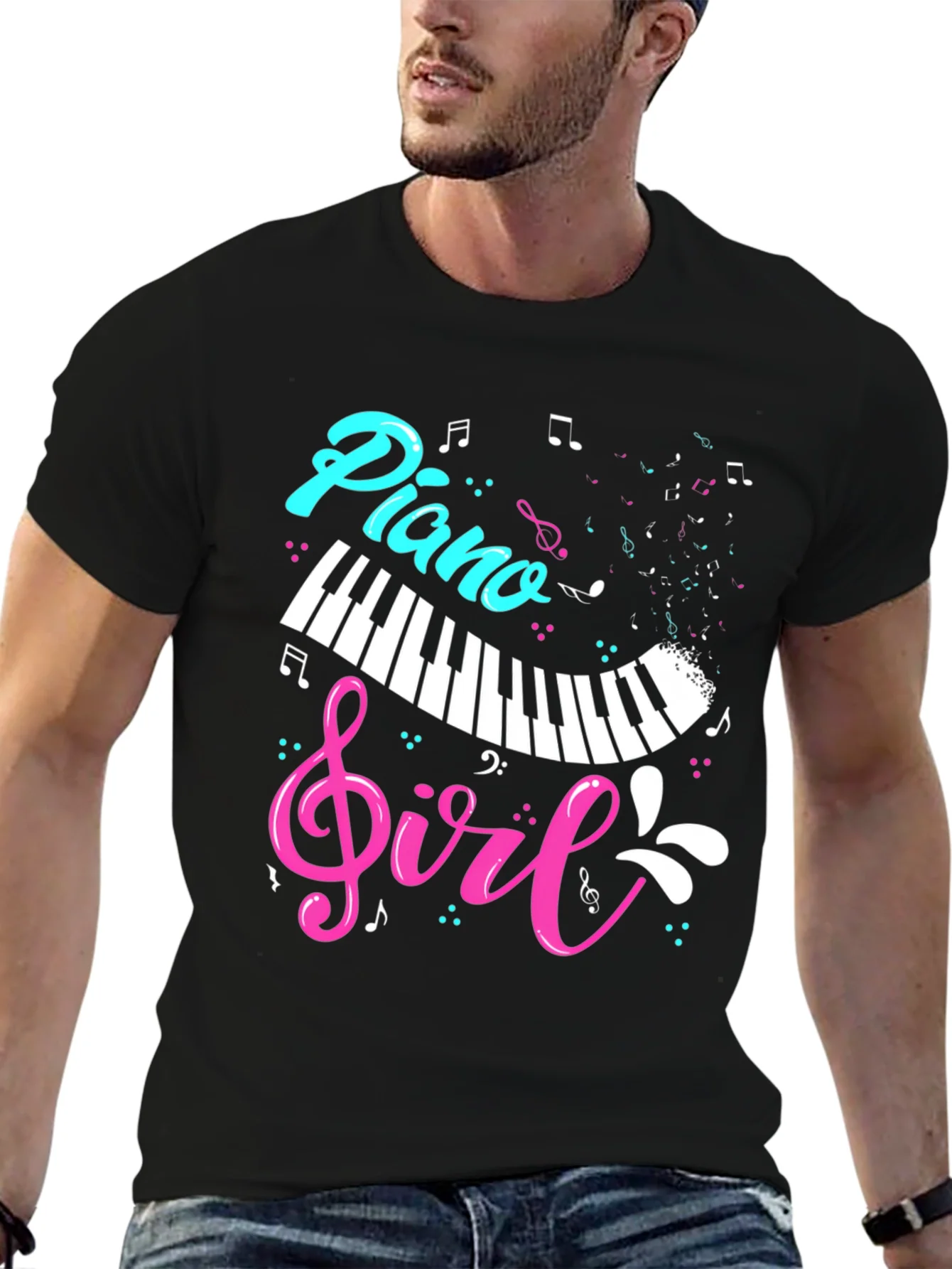 Rebbecca Piano Girl Graphic T-Shirt