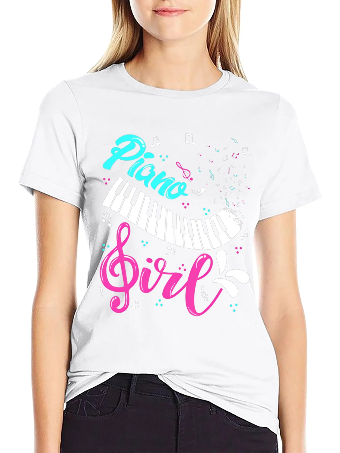 Rebbecca Piano Girl Graphic T-Shirt