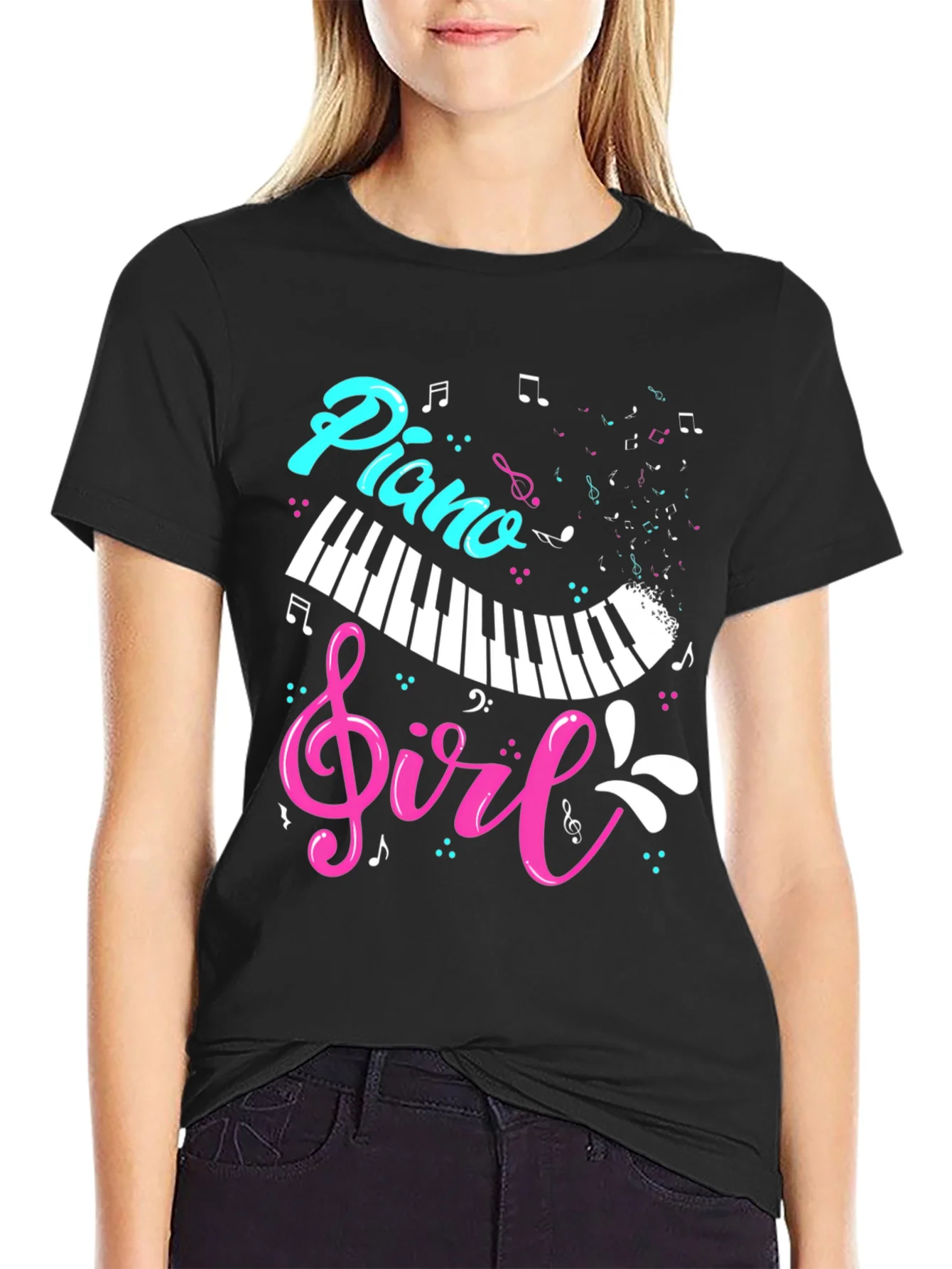 Rebbecca Piano Girl Graphic T-Shirt