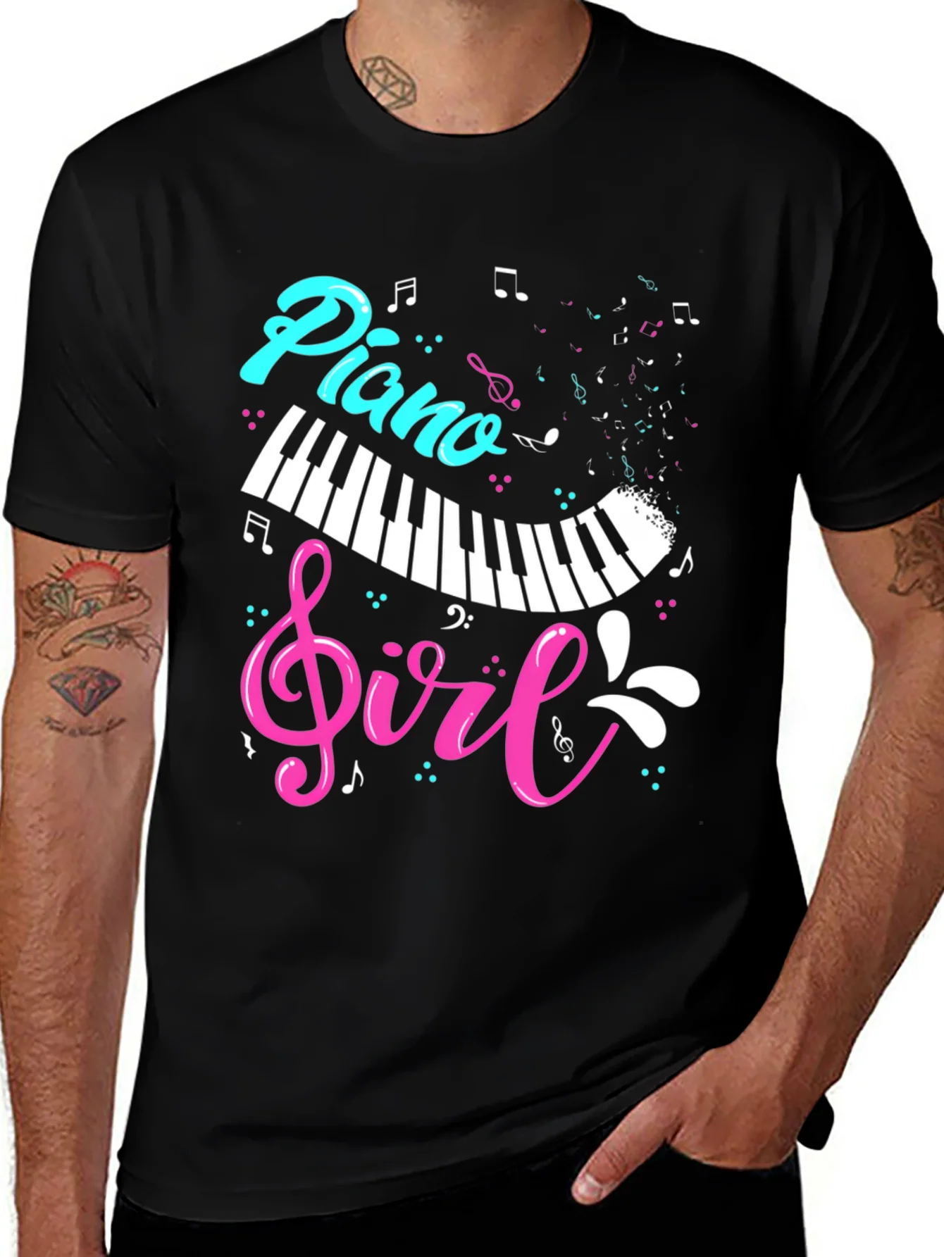 Rebbecca Piano Girl Graphic T-Shirt