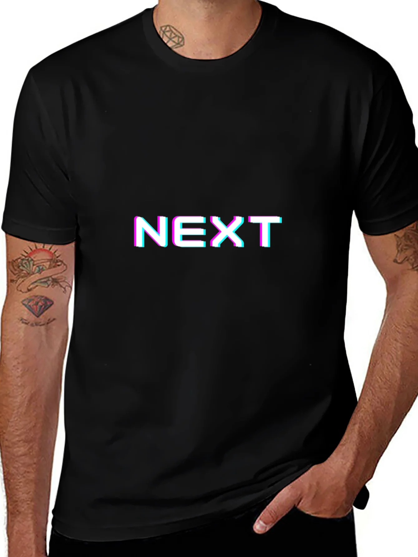 Camiseta Negra con Dise?o Gr¨¢fico NEXT