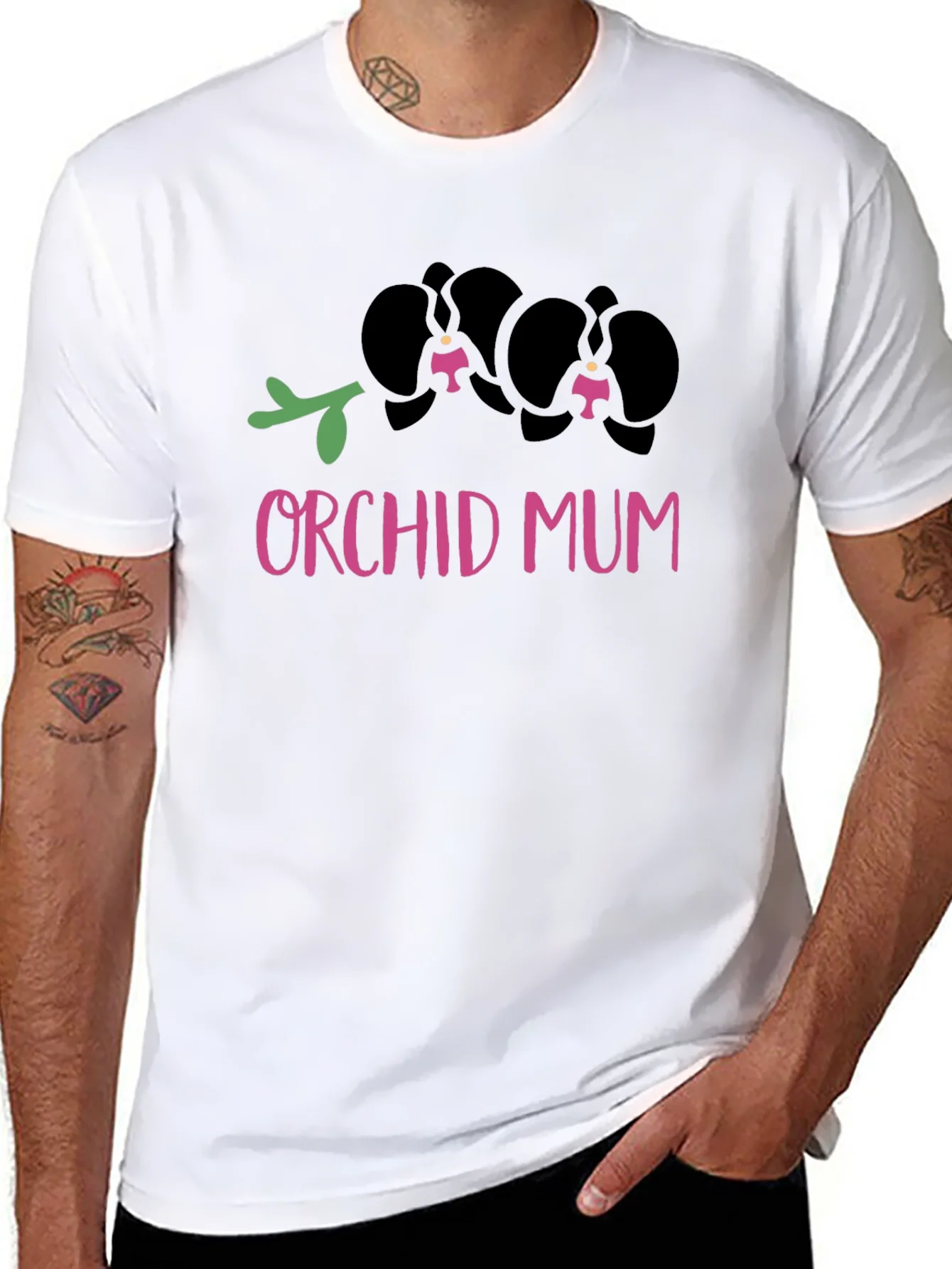 Camiseta Negra Orqu¨ªdea Mam¨¢ Dise?o Floral
