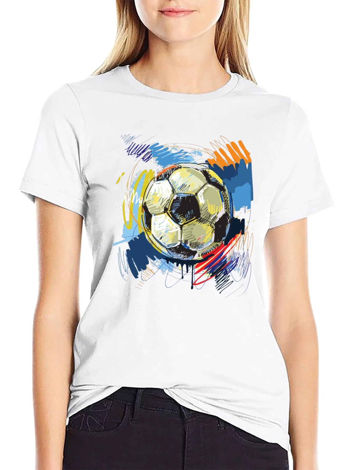 Rebbecca Soccer Ball Art T-Shirt - Unique Graphic Tee