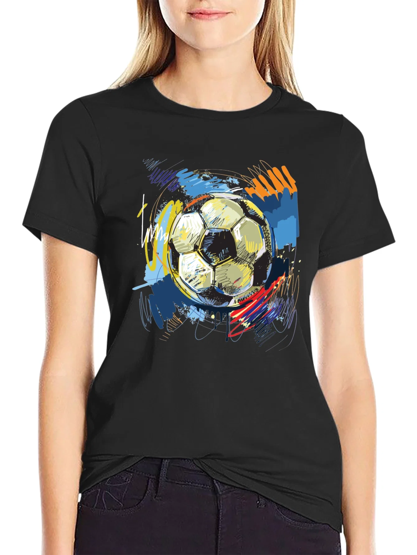 Rebbecca Soccer Ball Art T-Shirt - Unique Graphic Tee
