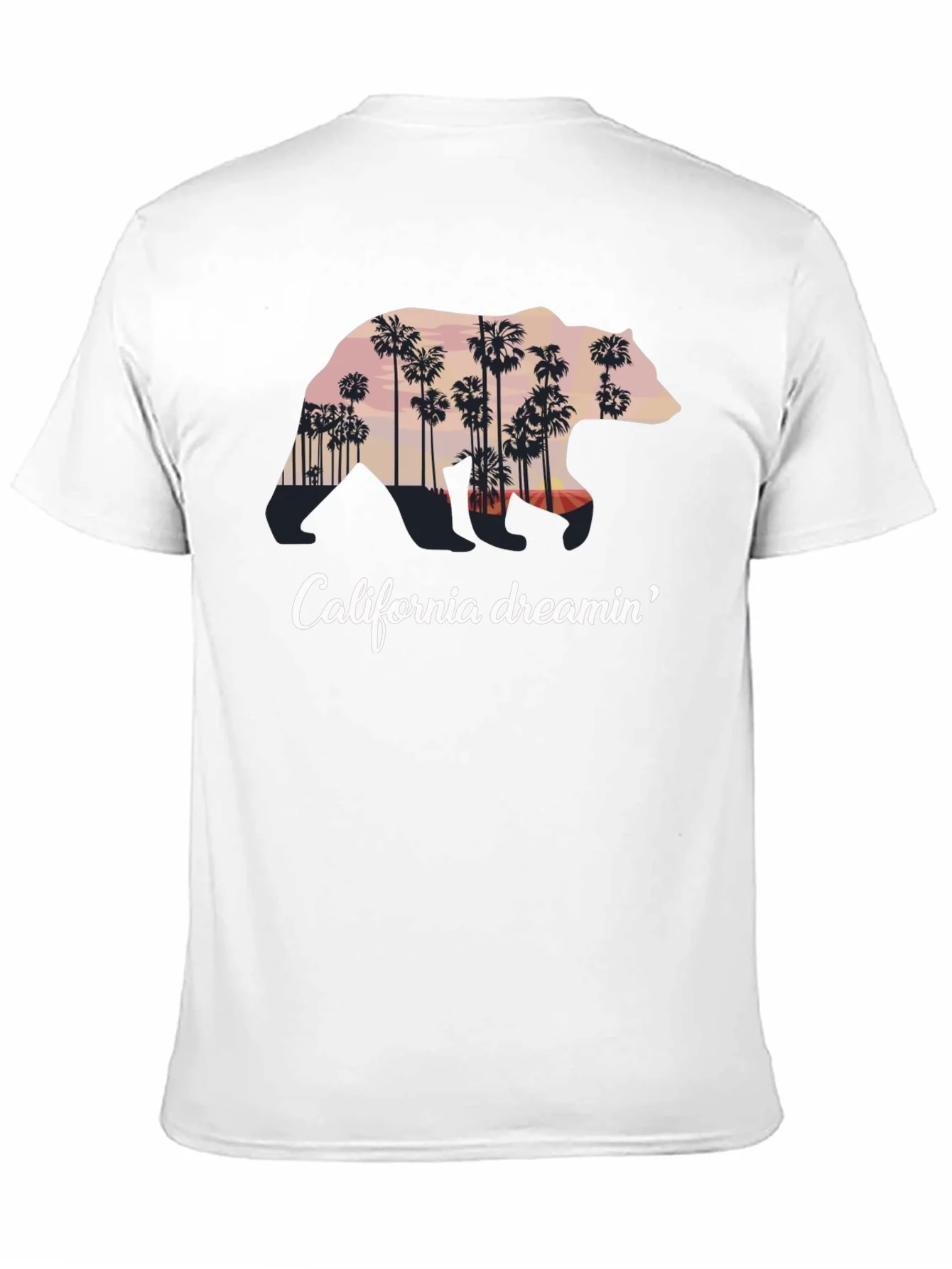 Camiseta Negra California Dreamin Oso Palm Trees