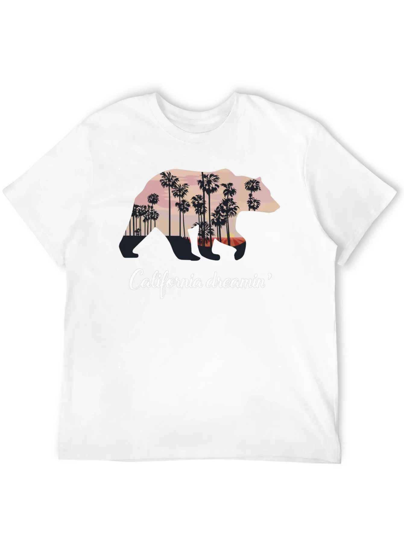 Camiseta Negra California Dreamin Oso Palm Trees