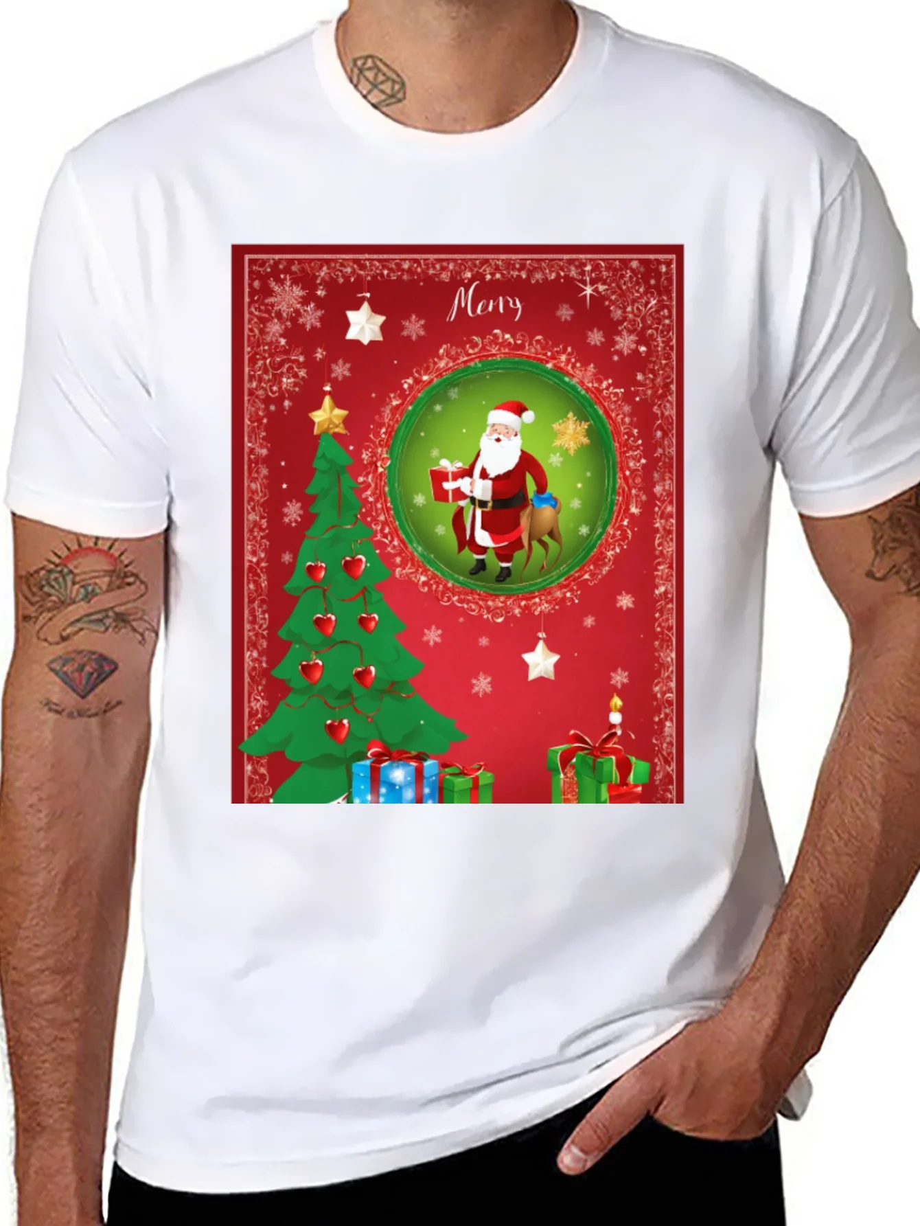 Rebbecca Festive Christmas Santa T-Shirt - Holiday Cheer