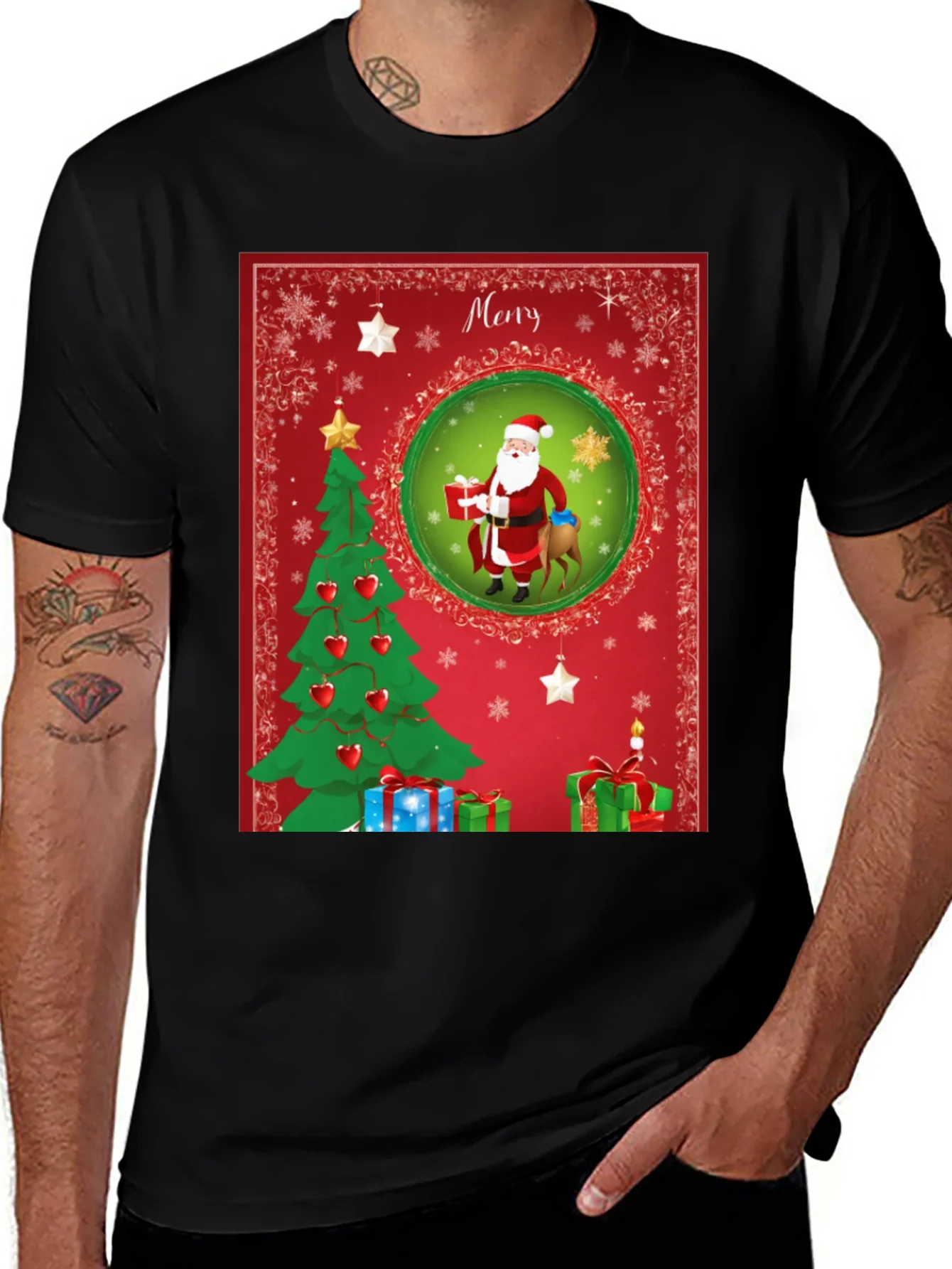 Rebbecca Festive Christmas Santa T-Shirt - Holiday Cheer