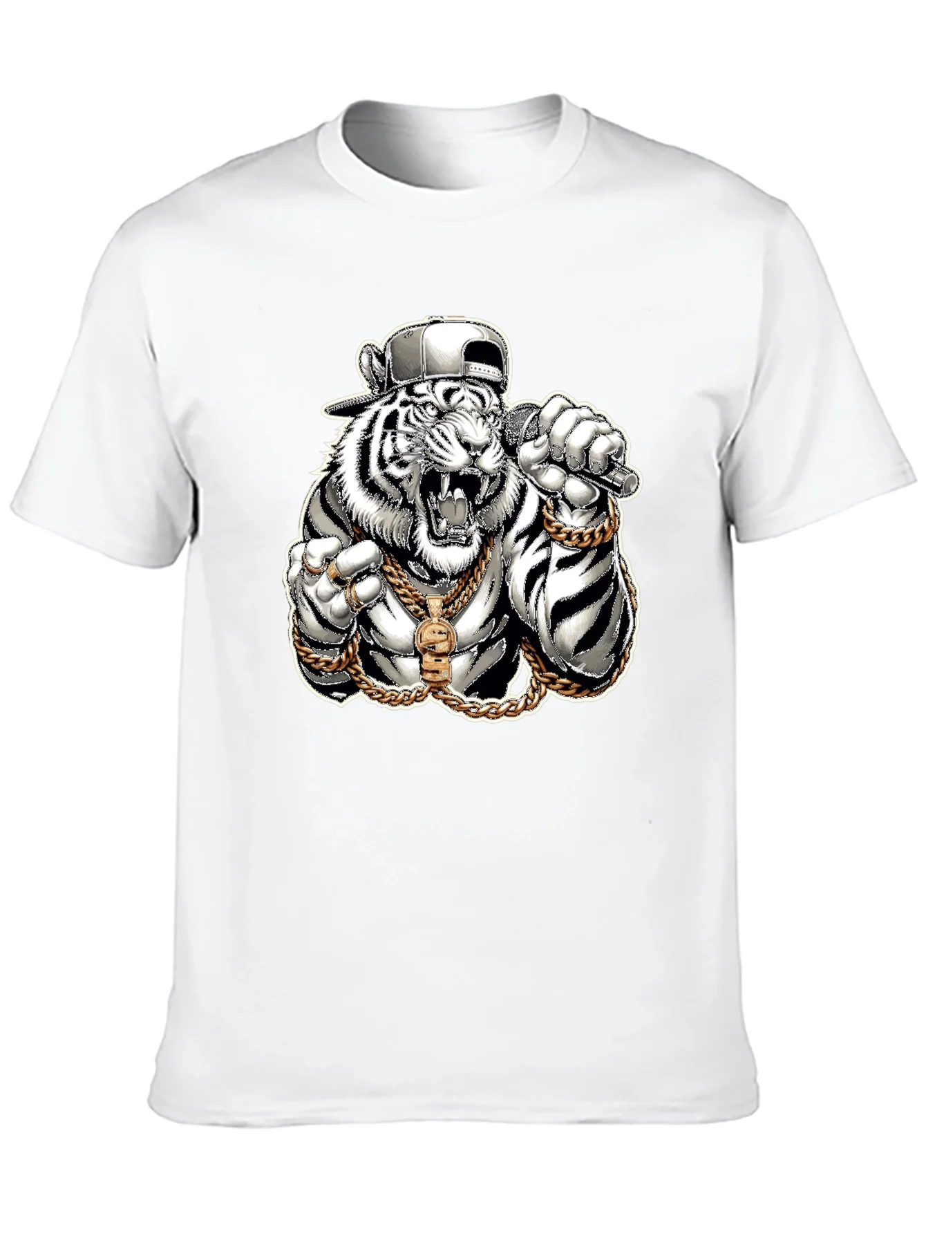 Camiseta Negra con Tigre Rapero