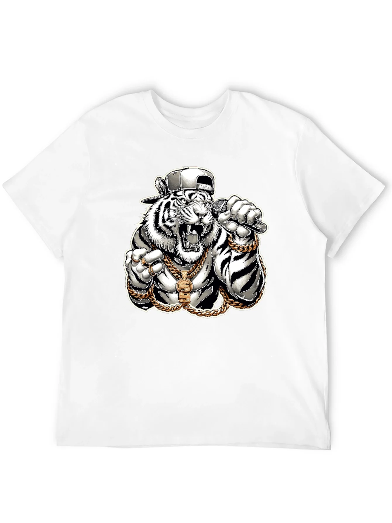 Camiseta Negra con Tigre Rapero