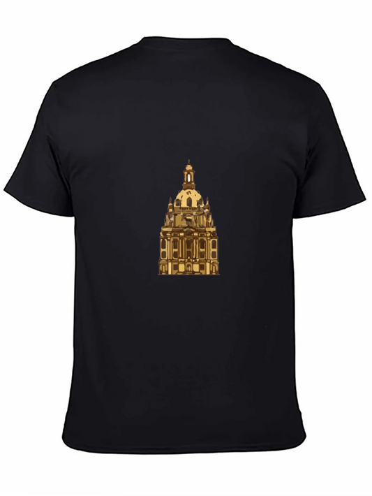 Rebbecca Dresden Frauenkirche Graphic Tee - Black Cotton Casual Shirt