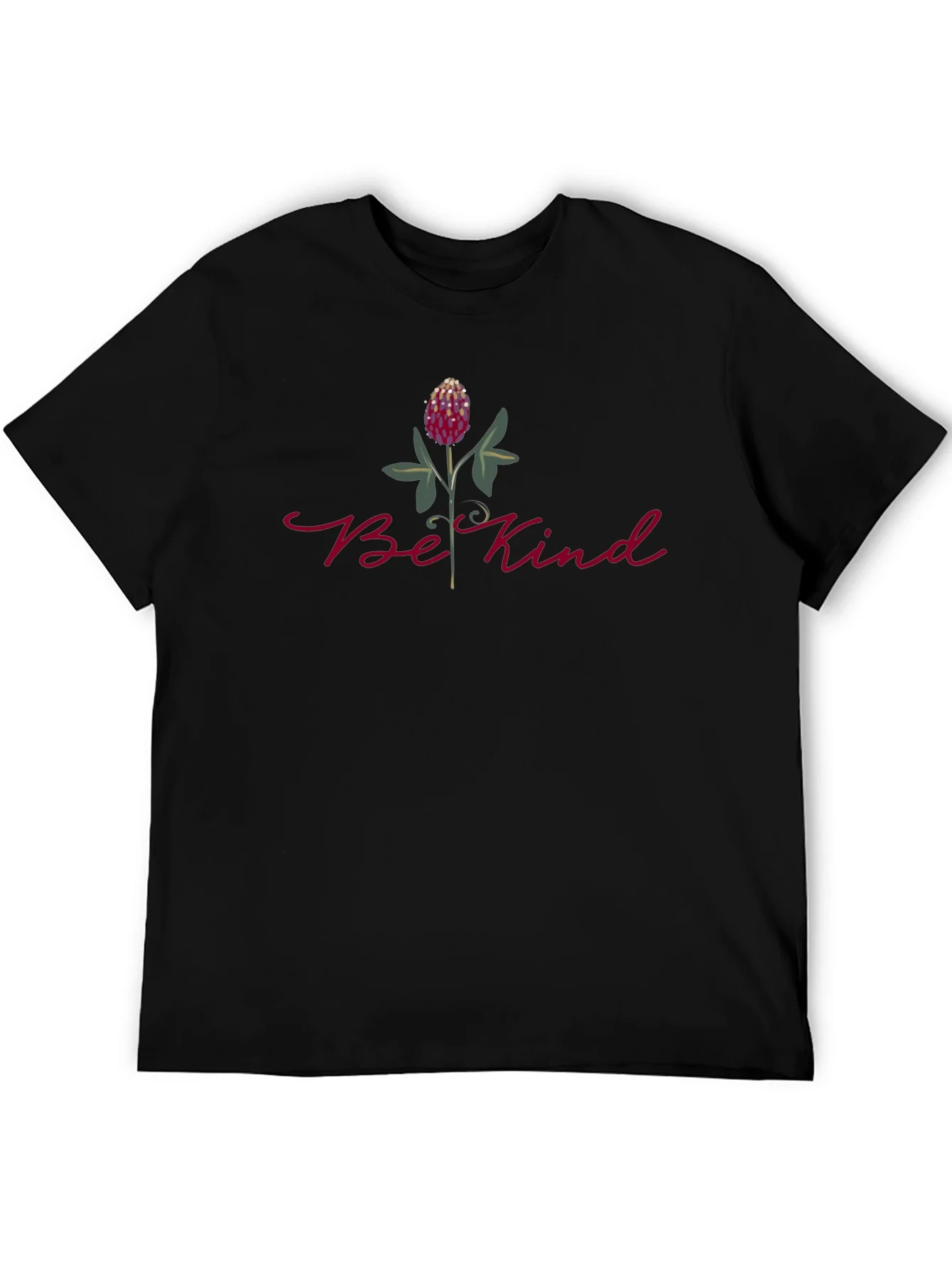 Camiseta Negra Be Kind con Dise?o Floral